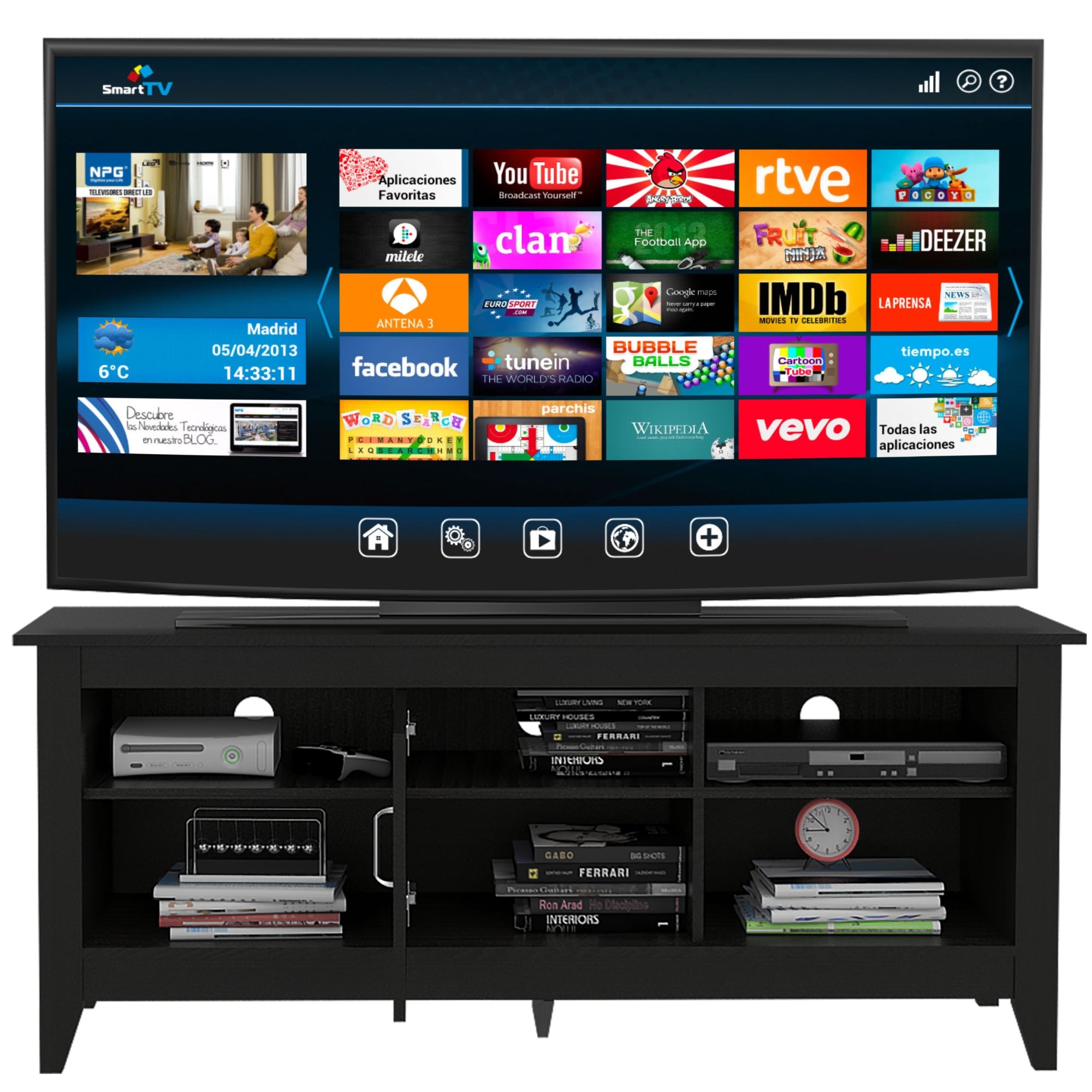 RACK TV 65' 1 PUERTA FM-005N NEGRO - 3