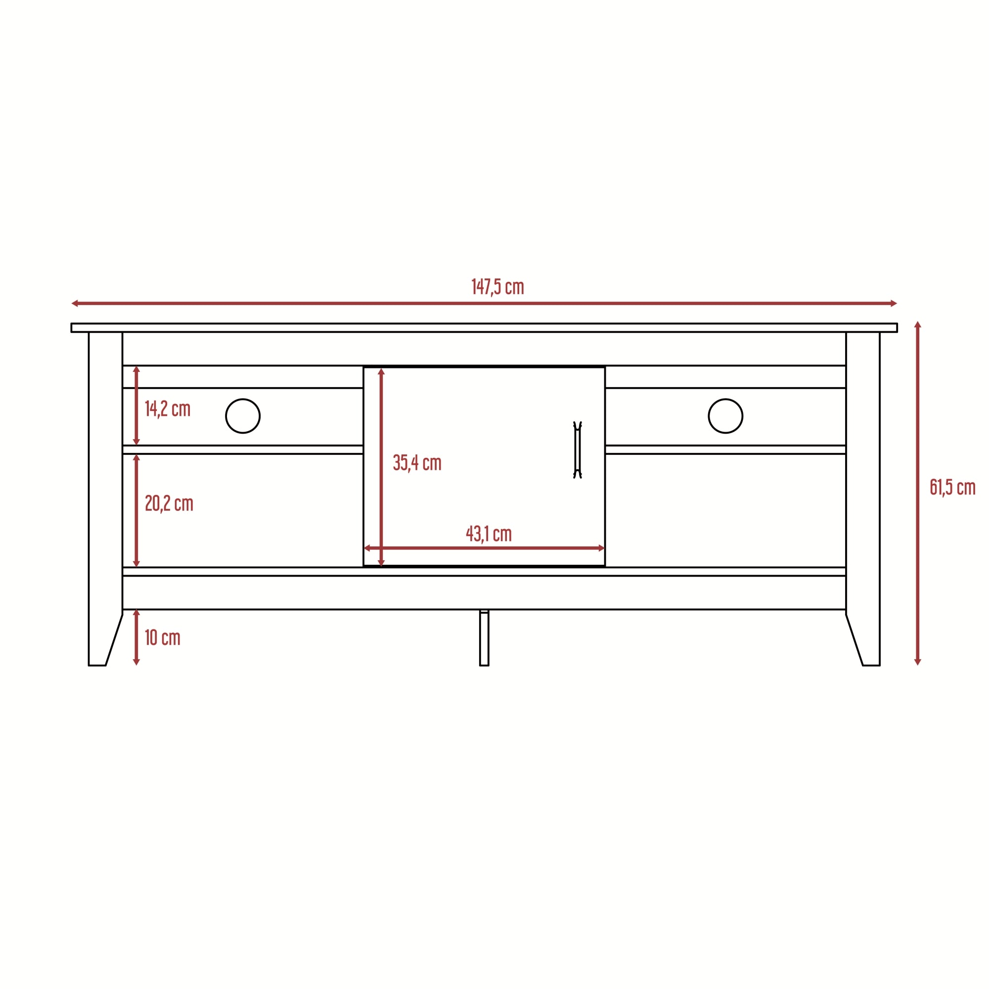 RACK TV 65' 1 PUERTA FM-005N NEGRO - 8