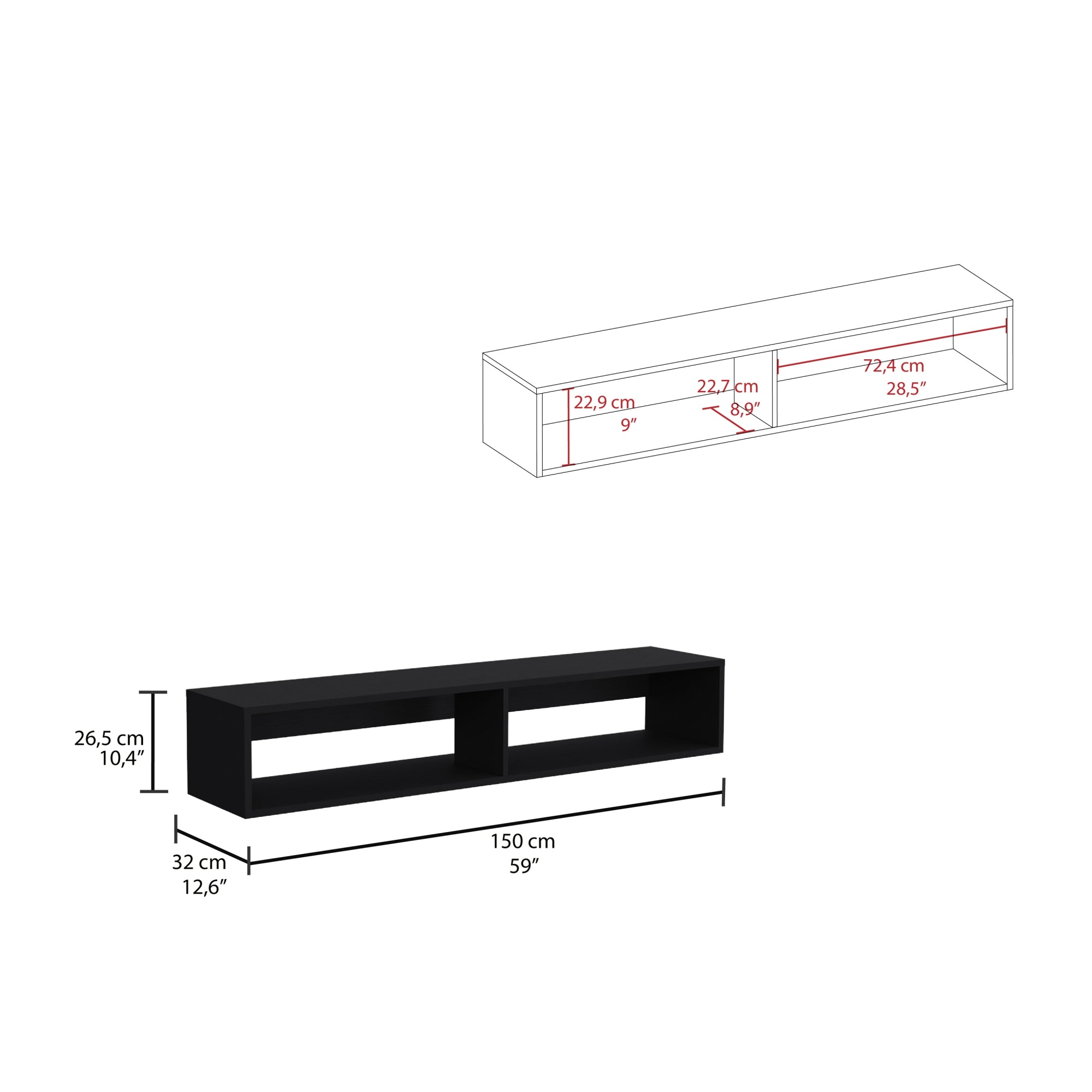 REPISA FLOTENTE TV 65' FM-025N NEGRO - 8