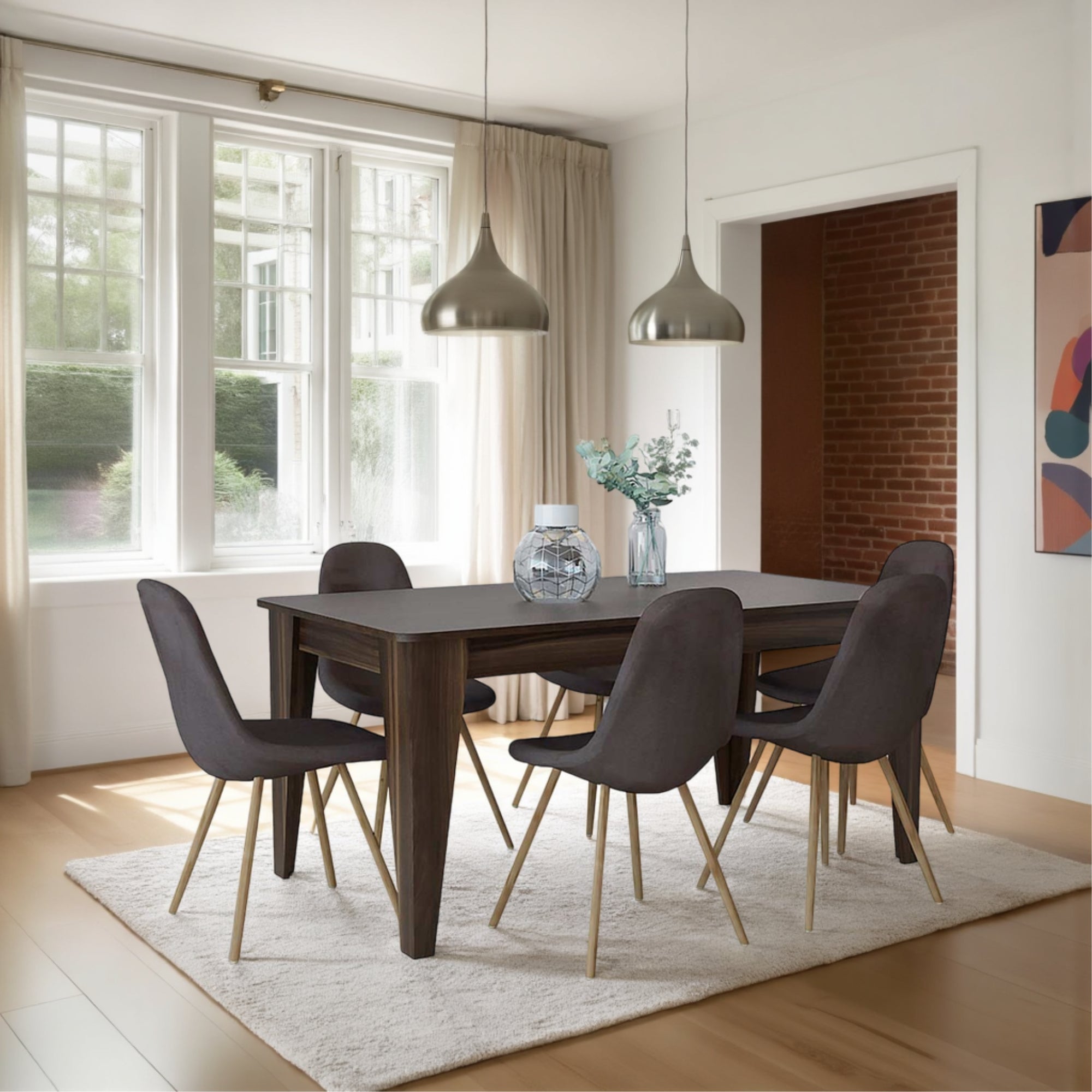 MESA DE COMEDOR 6 PUESTOS FM-007U CAFÉ OSCURO - 7