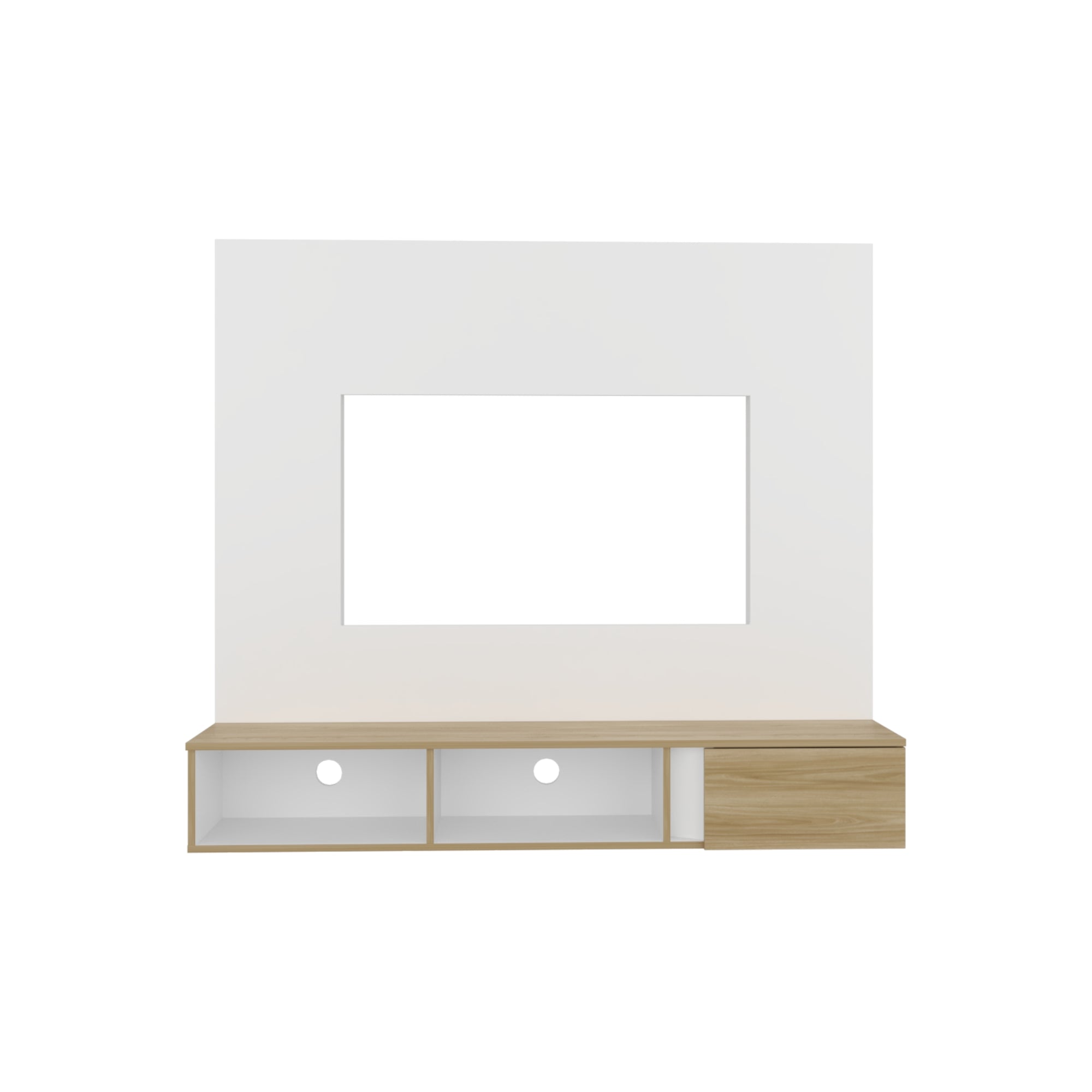 PANEL TV 65'150X132,5X29,6 CM EN COLOR BLANCO Y EN COLOR CAFE CLARO - 2