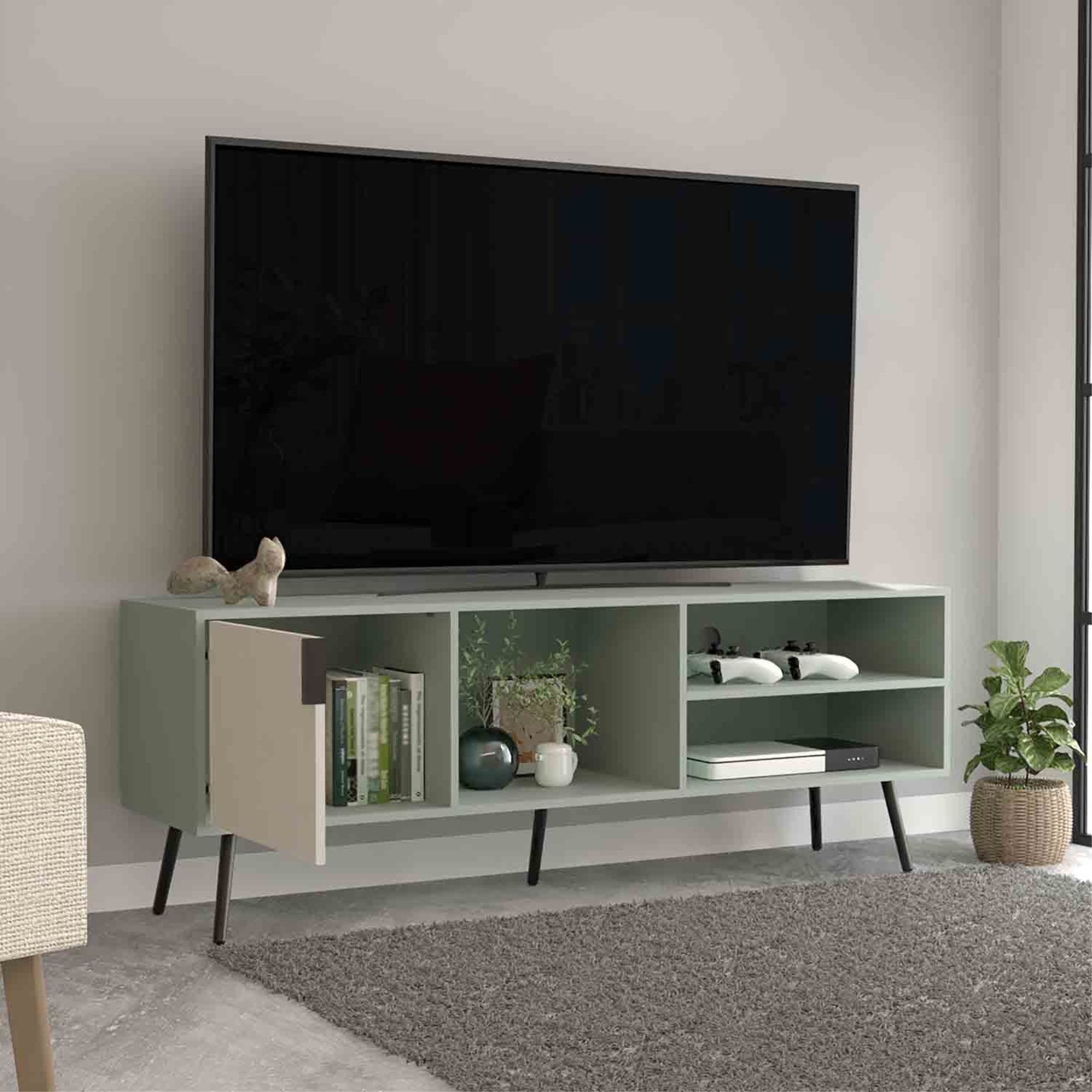 RACK TV 65' 1 PUERTA VERDE AZULADO - 2