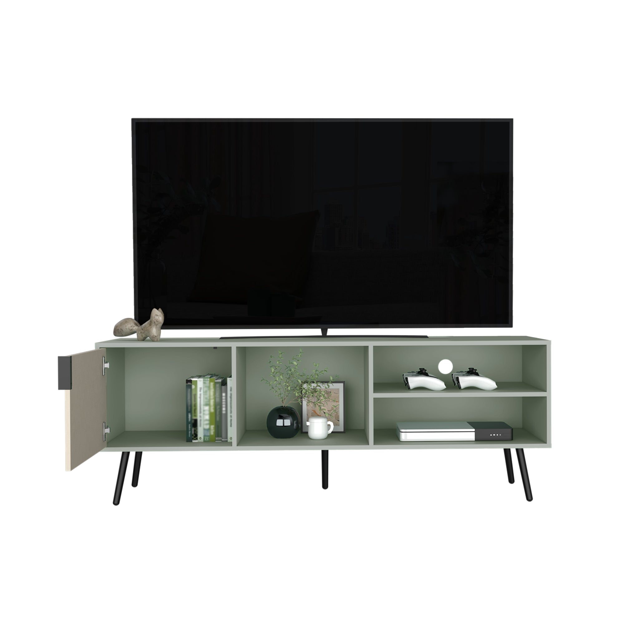 RACK TV 65' 1 PUERTA VERDE AZULADO - 6
