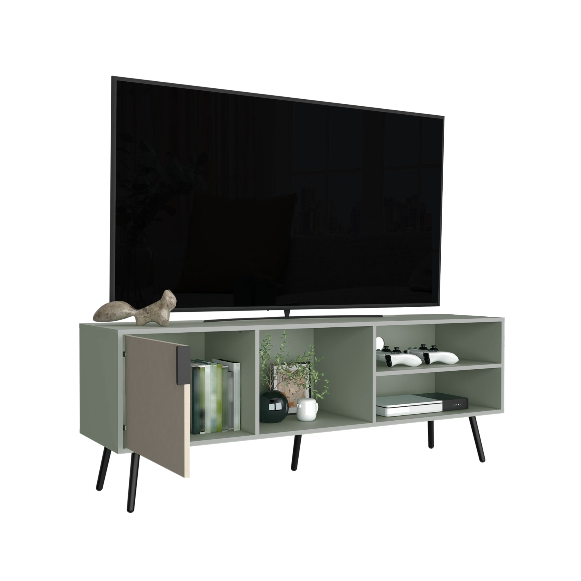 RACK TV 65' 1 PUERTA VERDE AZULADO - 7