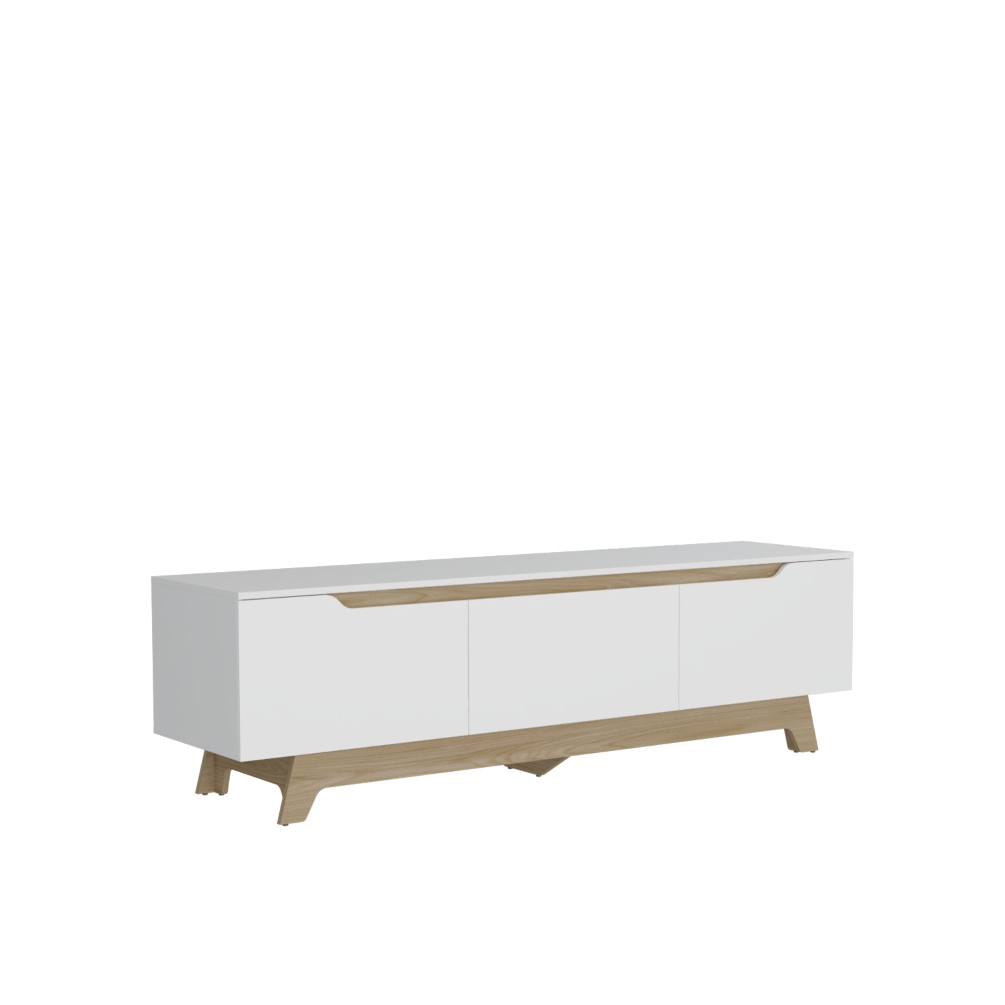 RACK TV 80' 2 PUERTAS 1 CAJON EN COLOR BLANCO Y EN COLOR CAFE CLARO - 1