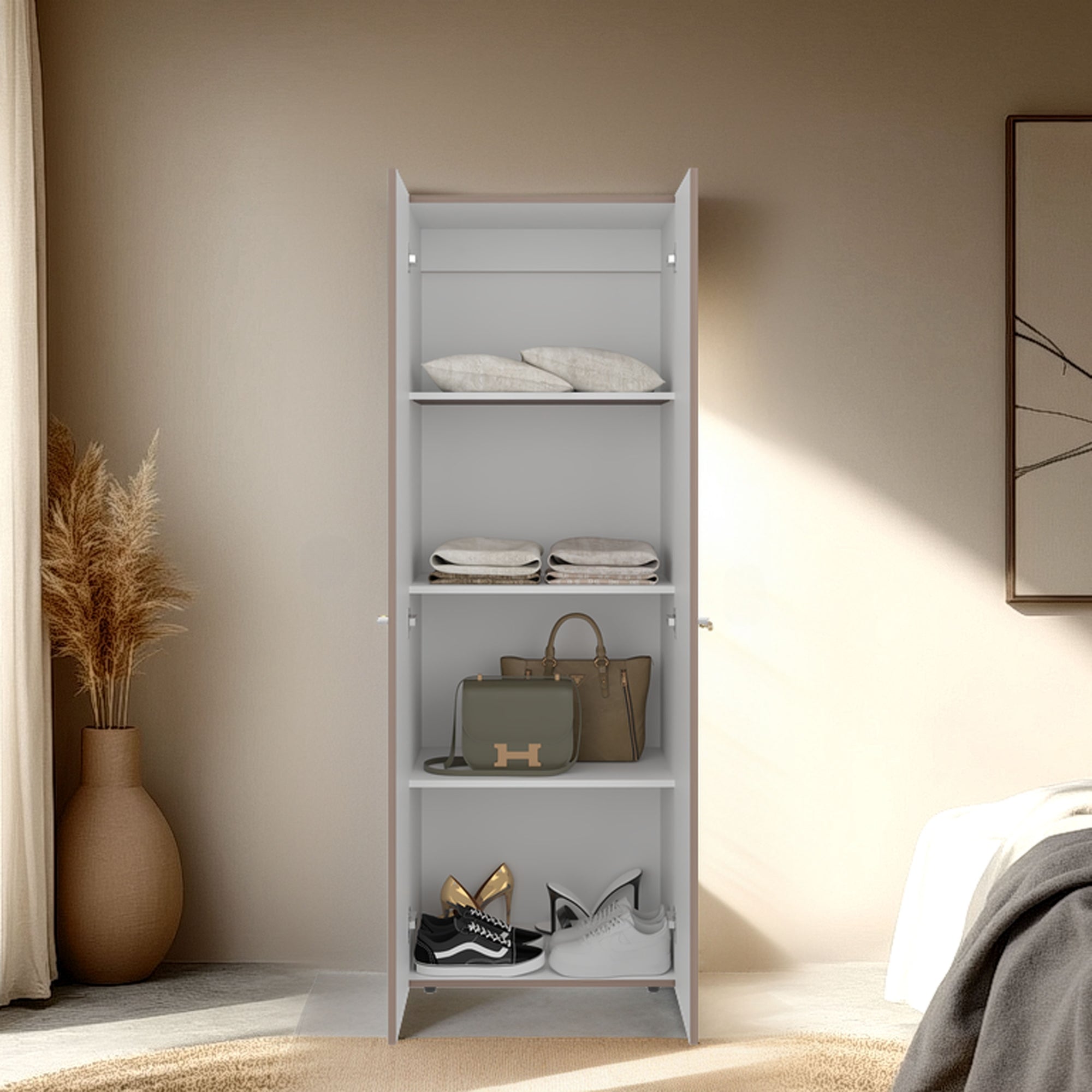 CLOSET 2 PUERTAS 170X60X40,2 CM BEIGE - 7