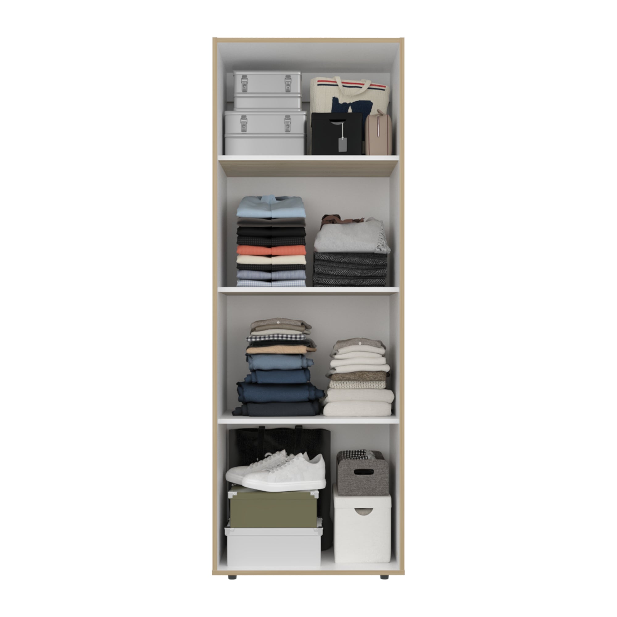 CLOSET 3 PUERTAS 170X60X40,2 CM EN COLOR CAFE CLARO - 5