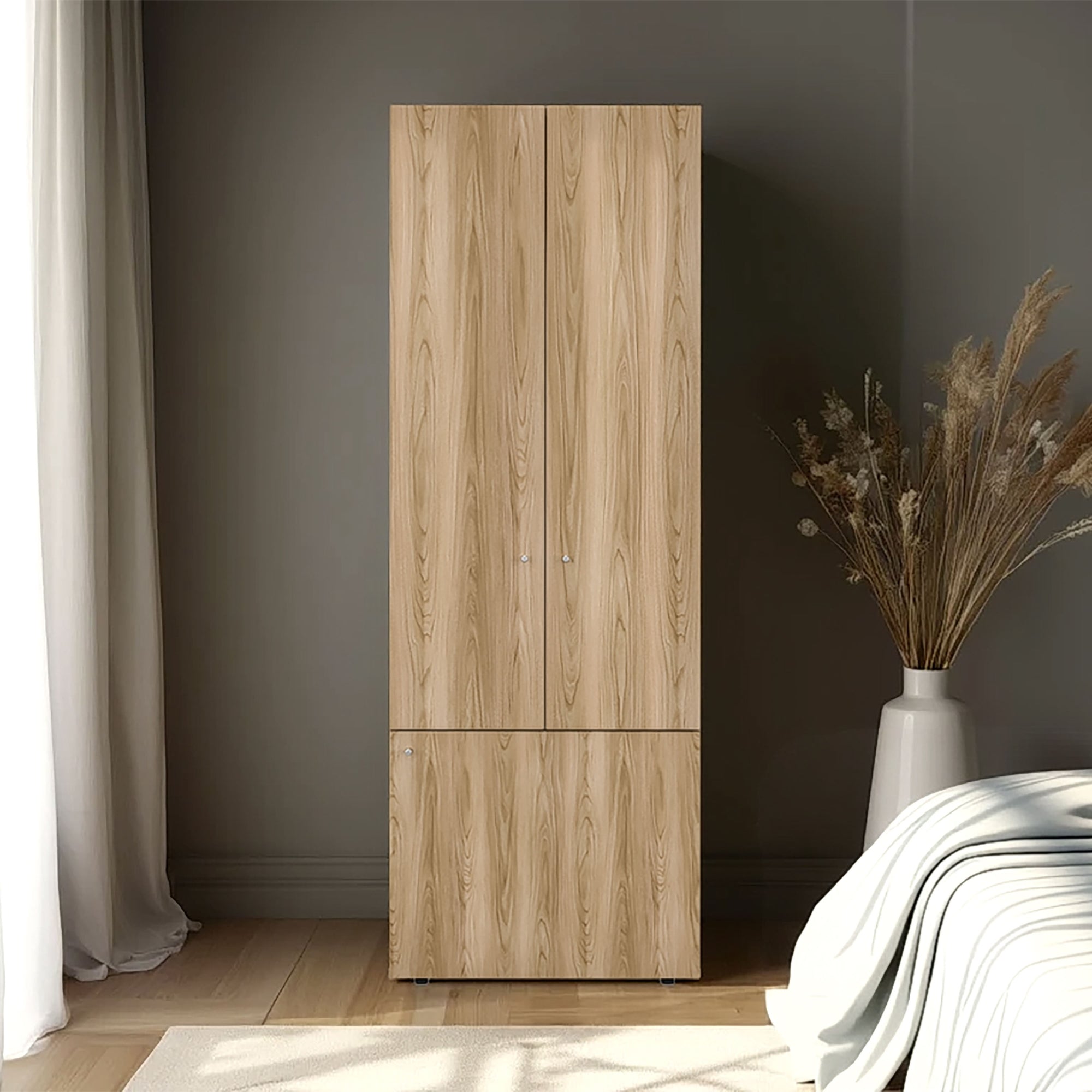 CLOSET 3 PUERTAS 170X60X40,2 CM EN COLOR CAFE CLARO - 6