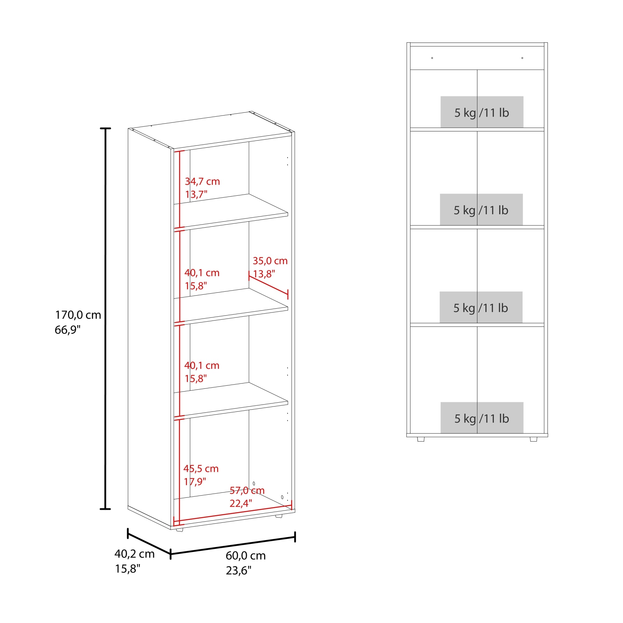 CLOSET 3 PUERTAS 170X60X40,2 CM EN COLOR CAFE CLARO - 8