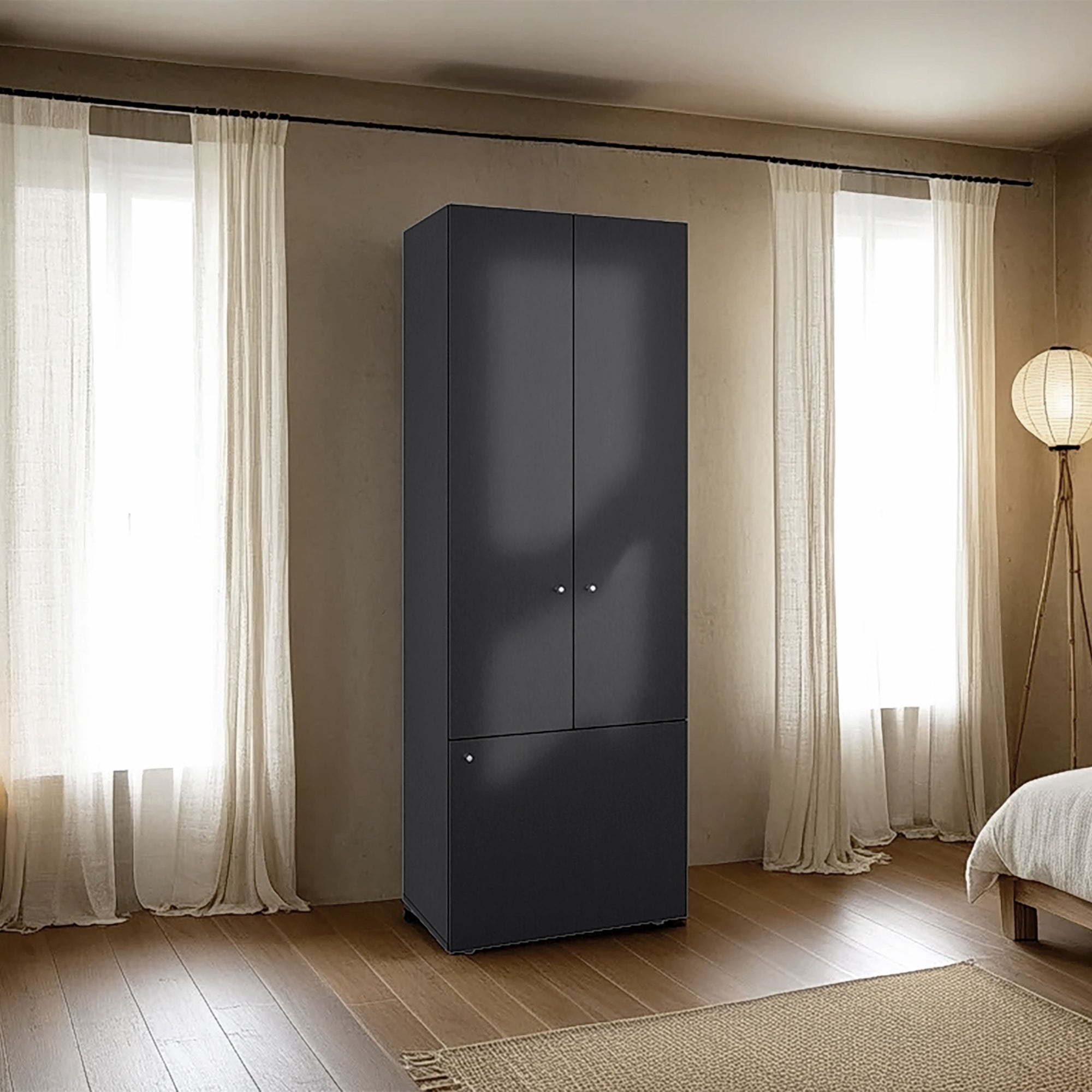 CLOSET 3 PUERTAS 170X60X40,2 CM EN COLOR NEGRO - 5