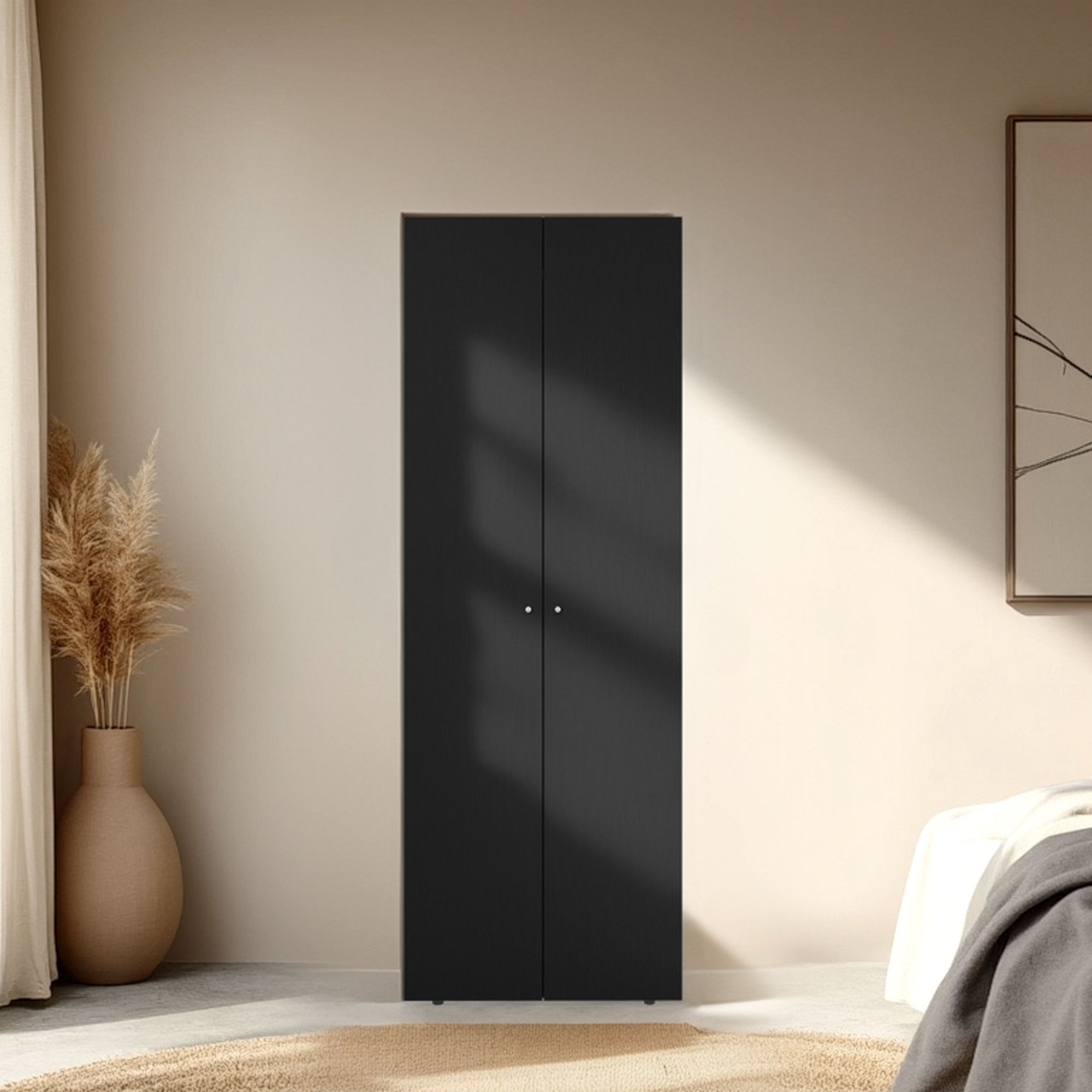 CLOSET COLGADOR 2 PUERTAS 170X60X40,2 CM EN COLOR NEGRO - 6