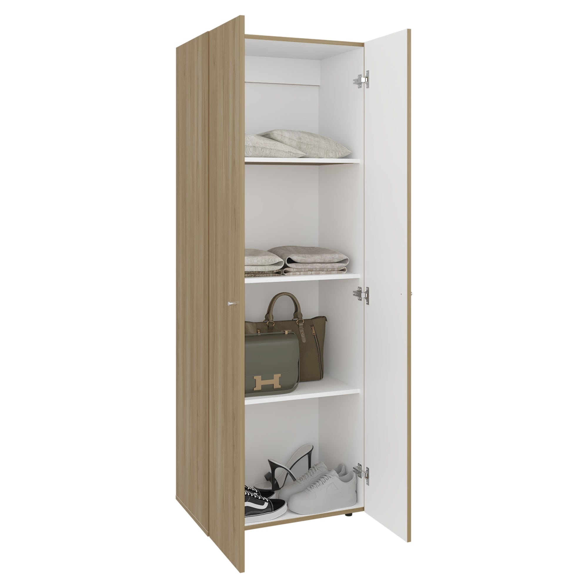 CLOSET 2 PUERTAS 170X60X40,2 CM EN COLOR CAFE CLARO - 4