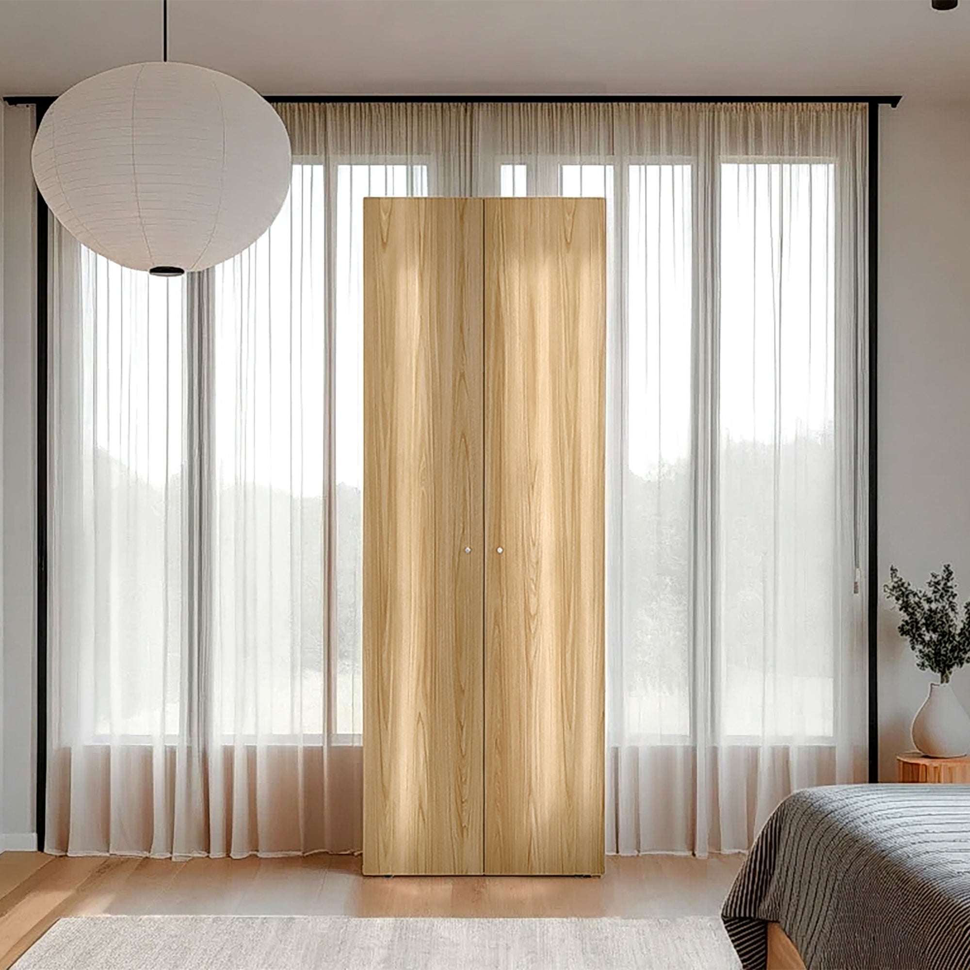 CLOSET 2 PUERTAS 170X60X40,2 CM EN COLOR CAFE CLARO - 6