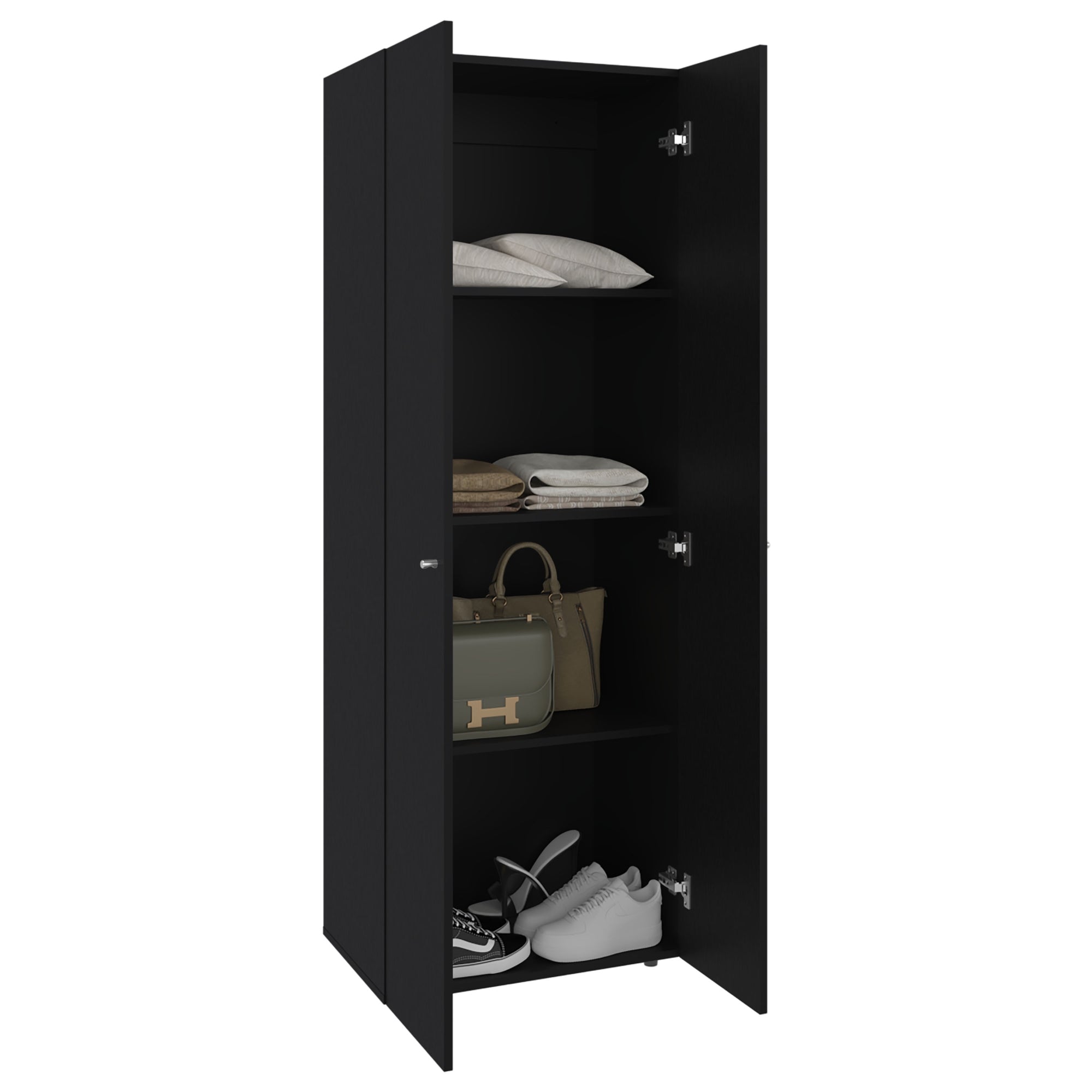 CLOSET 2 PUERTAS 170X60X40,2 CM EN COLOR NEGRO - 4