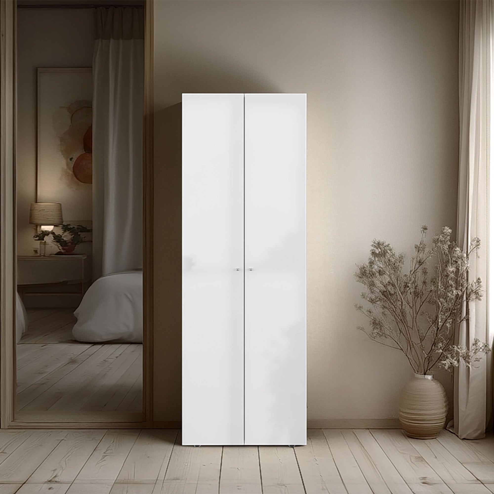 CLOSET 1 COLGADOR 2 PUERTAS 170X60X40,2 CM EN COLOR BLANCO - 6