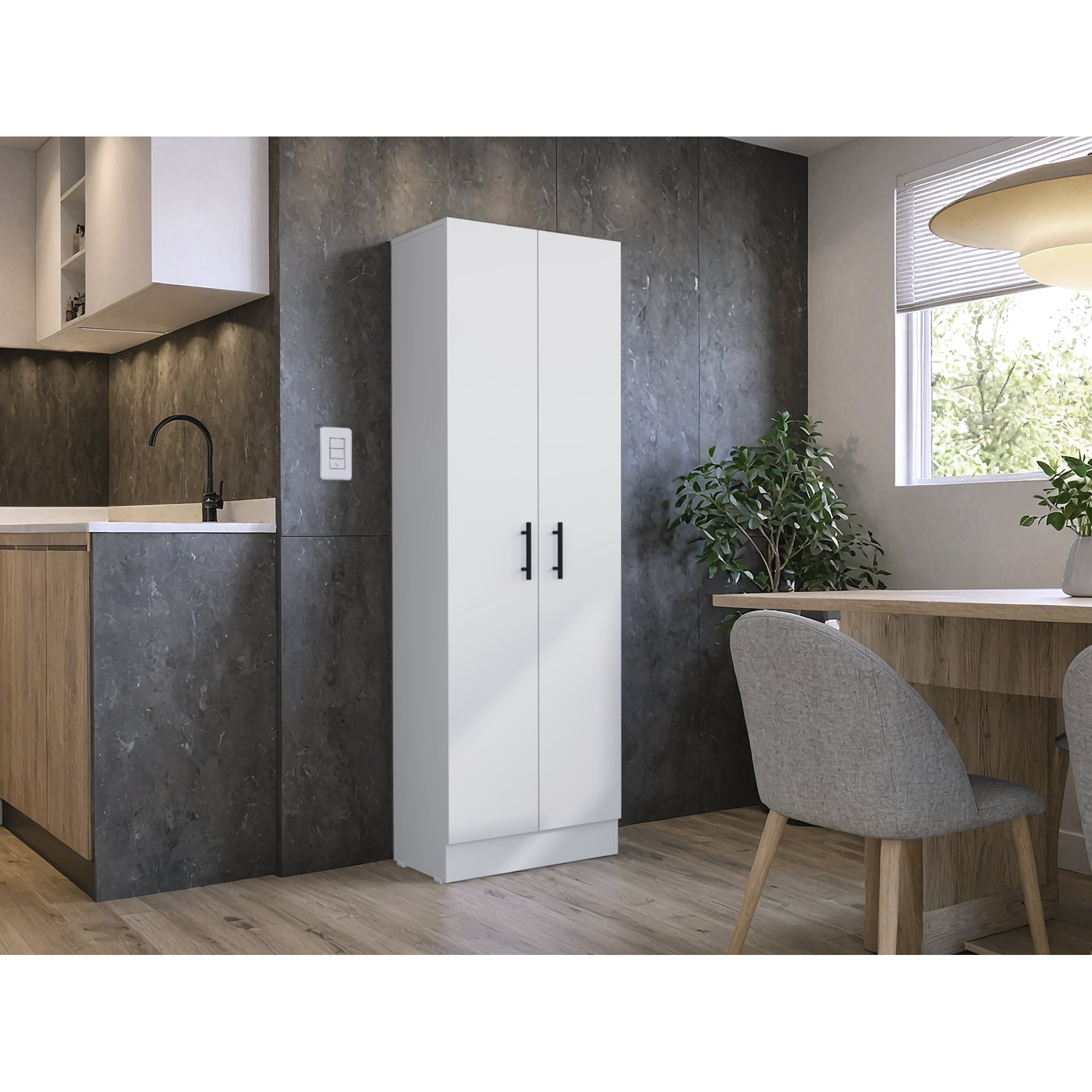MUEBLE DESPENSA MULTIUSOS 170X56X30,2 CM EN COLOR BLANCO - 5