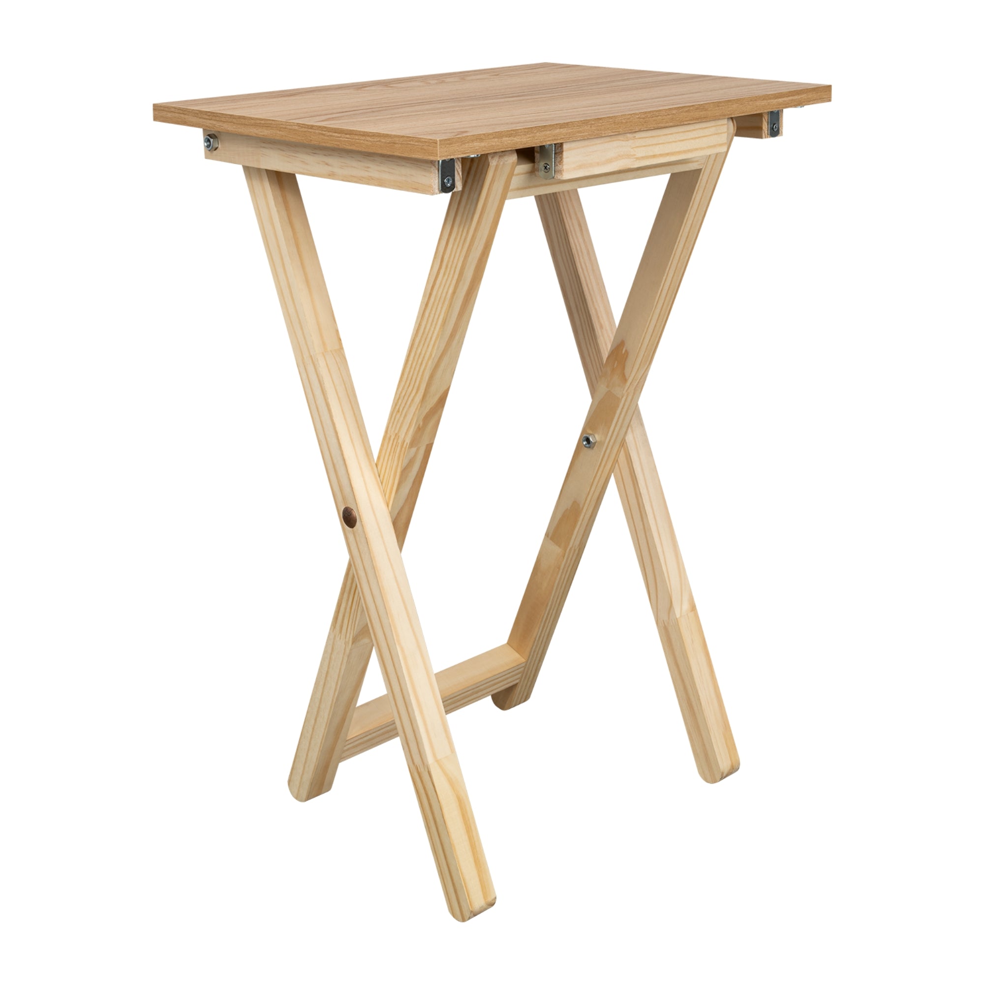 MESA PLEGABLE 65,7X47,9X35 CM EN COLOR CAFE CLARO - 1