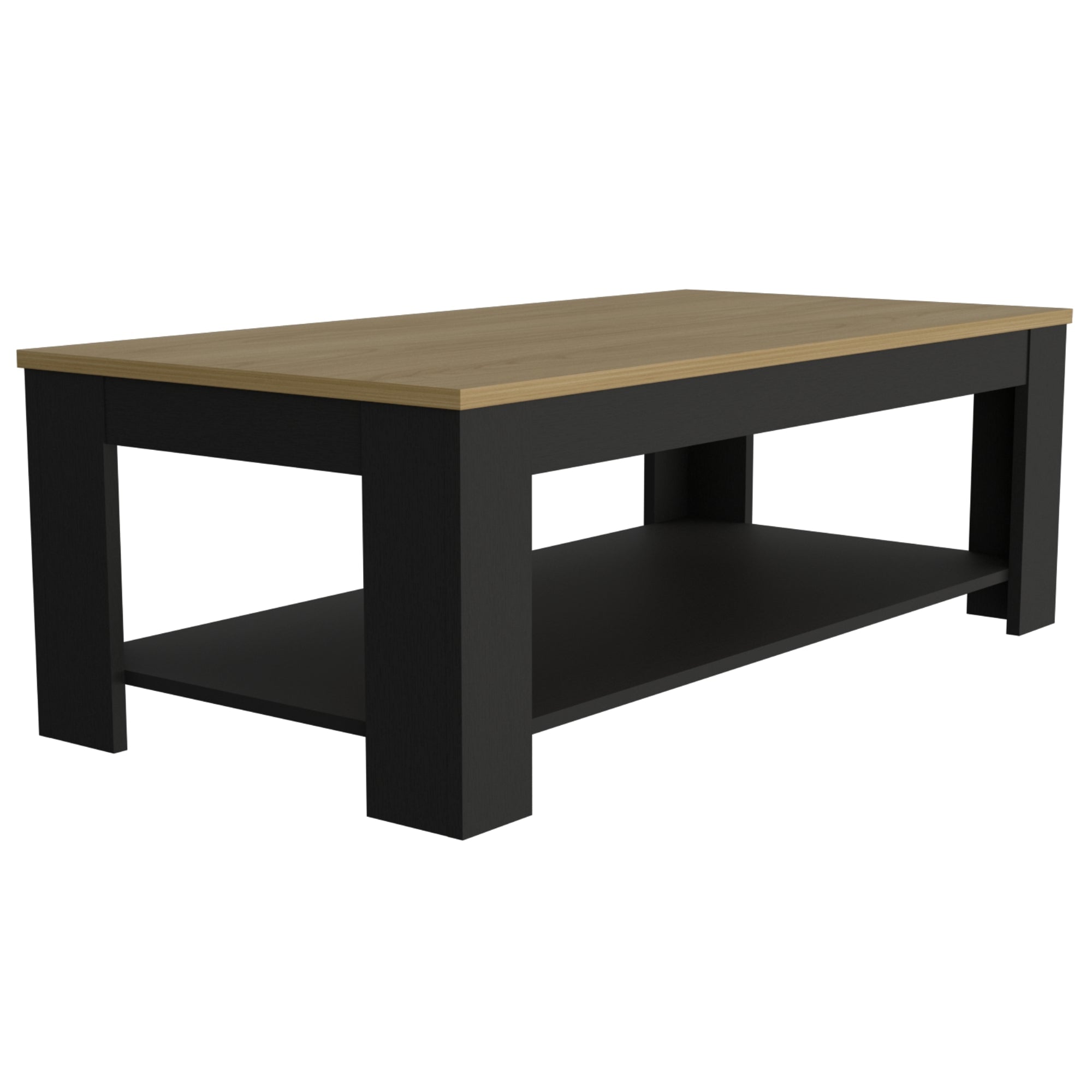 MESA DE CENTRO 120X60X41,5 CM EN COLOR CAFE CLARO Y EN COLOR NEGRO - 1
