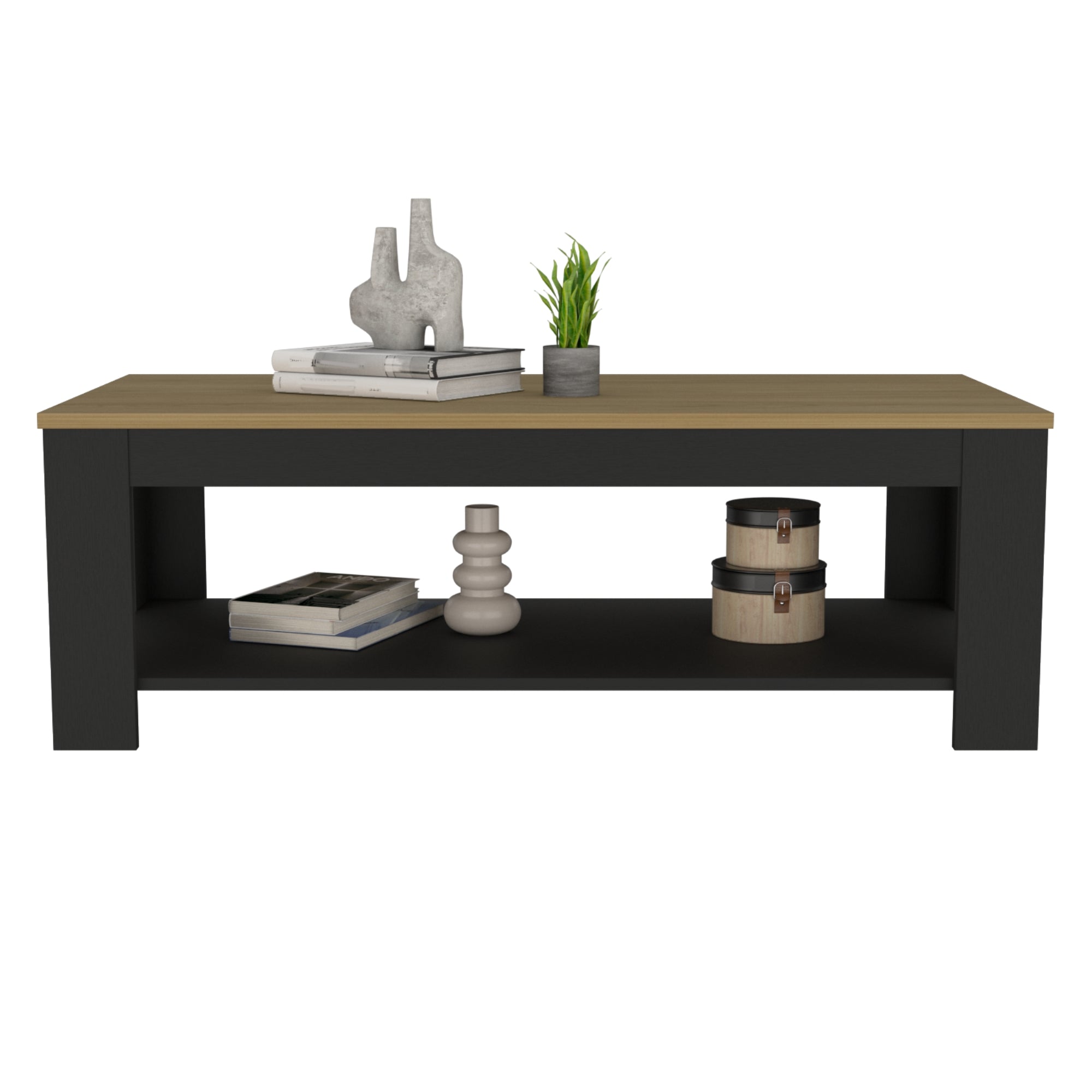 MESA DE CENTRO 120X60X41,5 CM EN COLOR CAFE CLARO Y EN COLOR NEGRO - 3