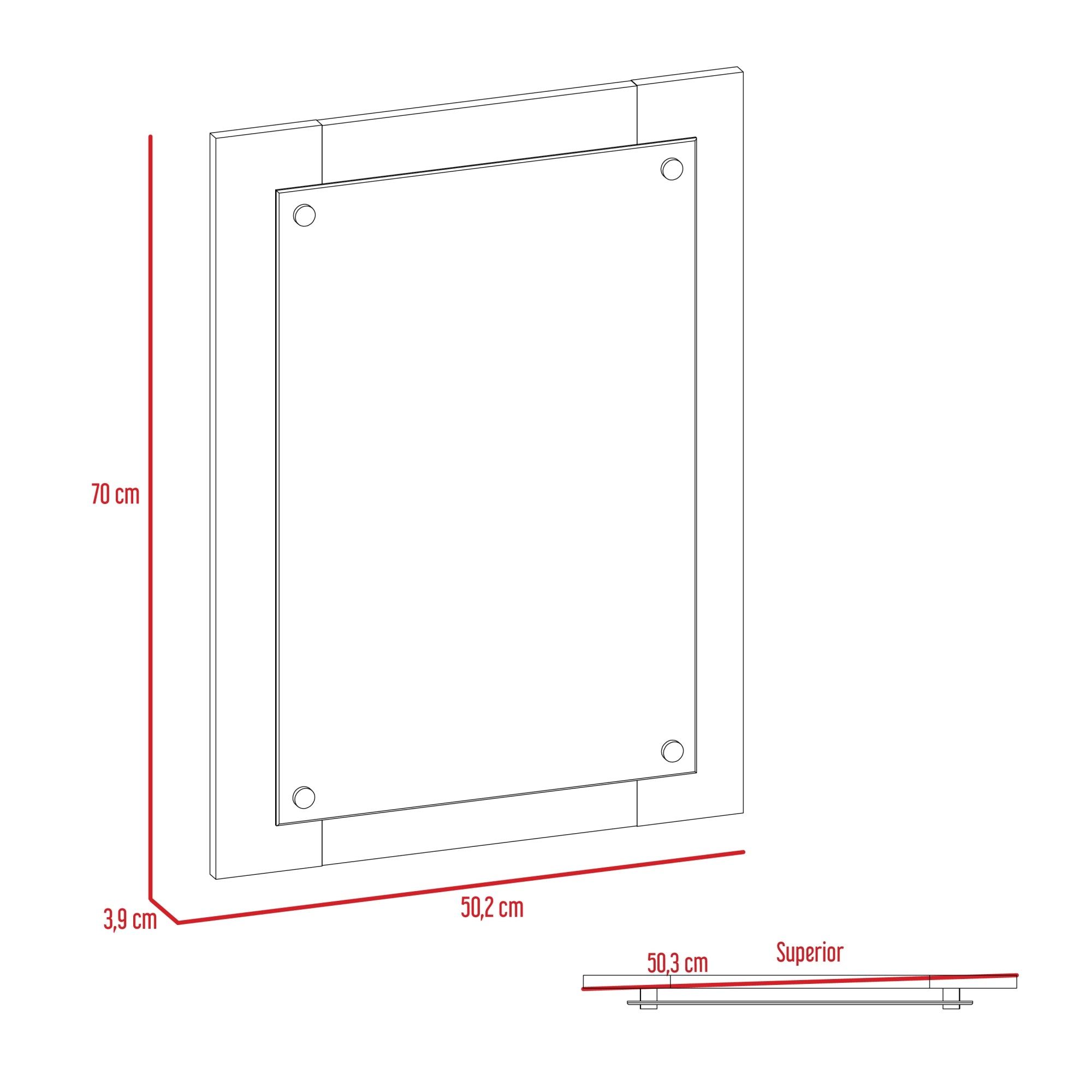 ESPEJO RECTANGULAR FM-077 130X45X1,11 - 4