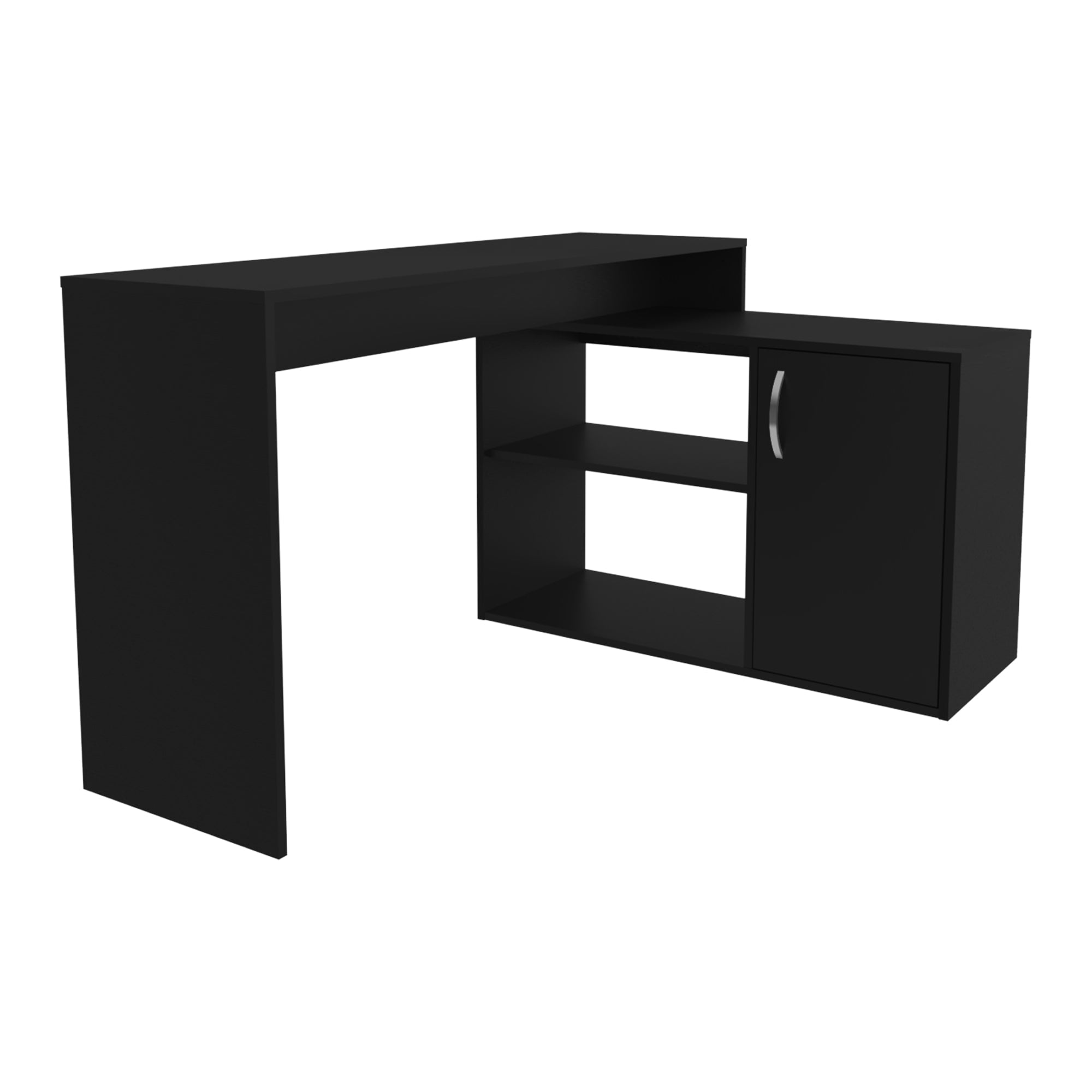ESCRITORIO EN L 71X125X90 CM 1 PUERTA EN COLOR NEGRO - 1