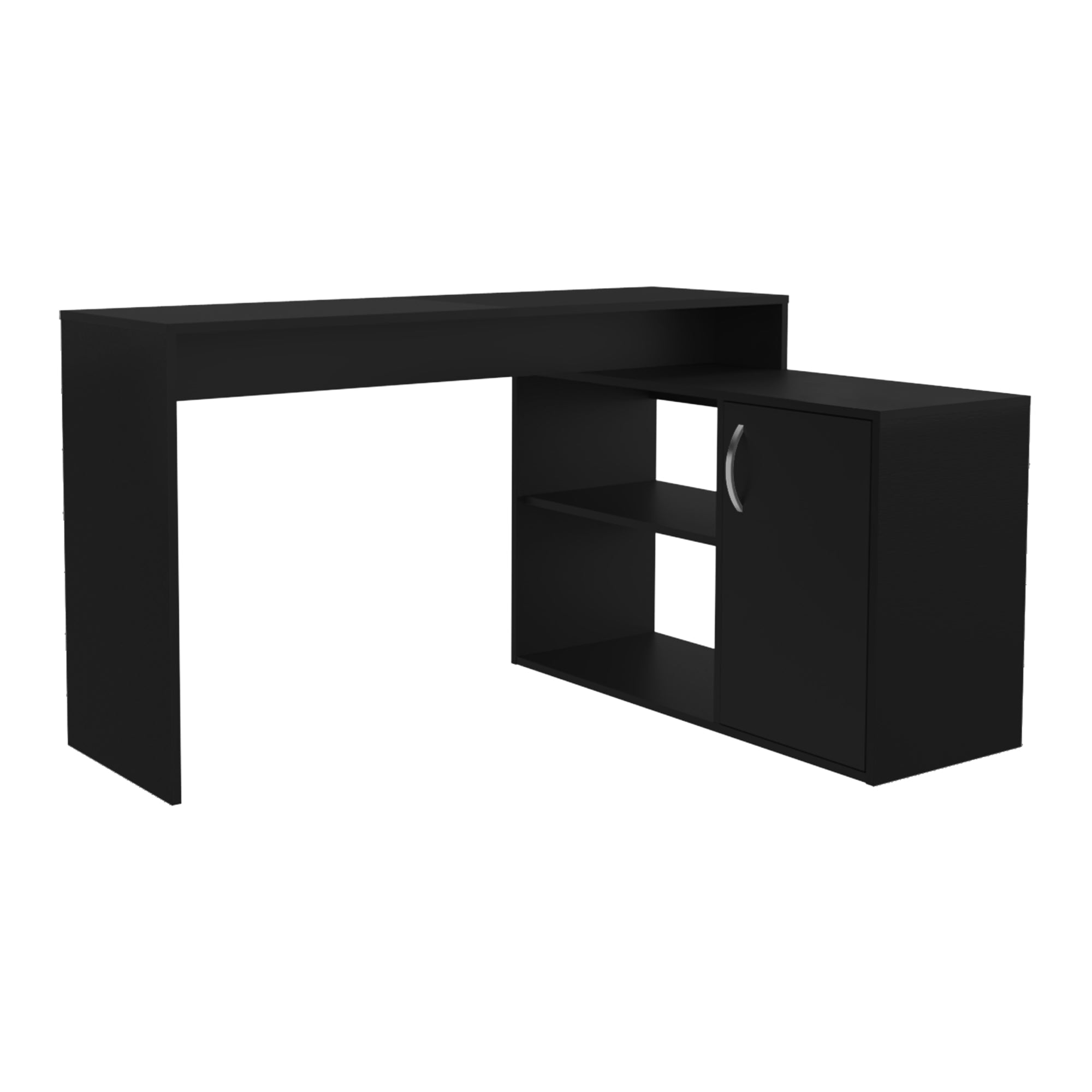 ESCRITORIO EN L 71X125X90 CM 1 PUERTA EN COLOR NEGRO - 2
