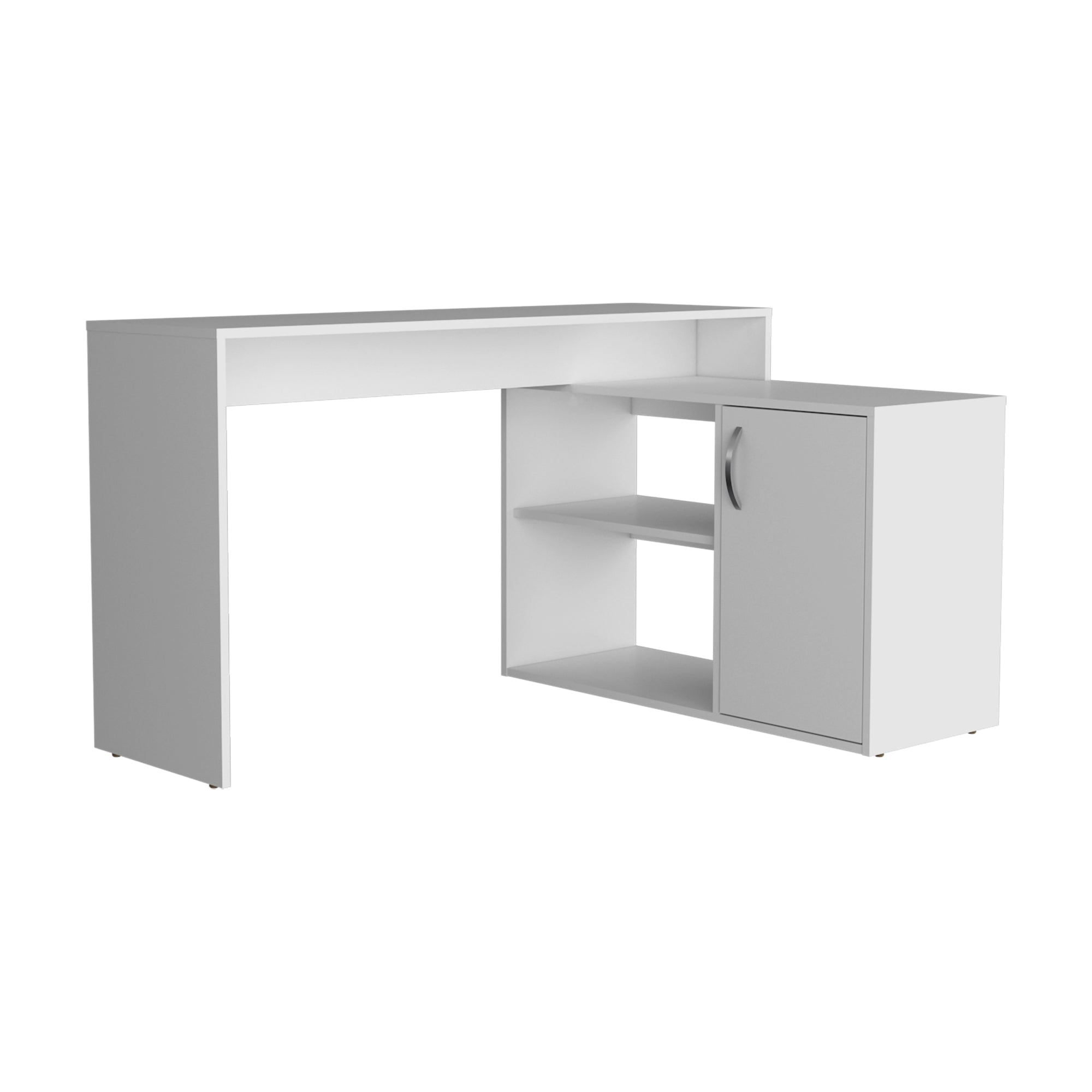 ESCRITORIO EN L 71X125X90 CM 1 PUERTA EN COLOR BLANCO - 1