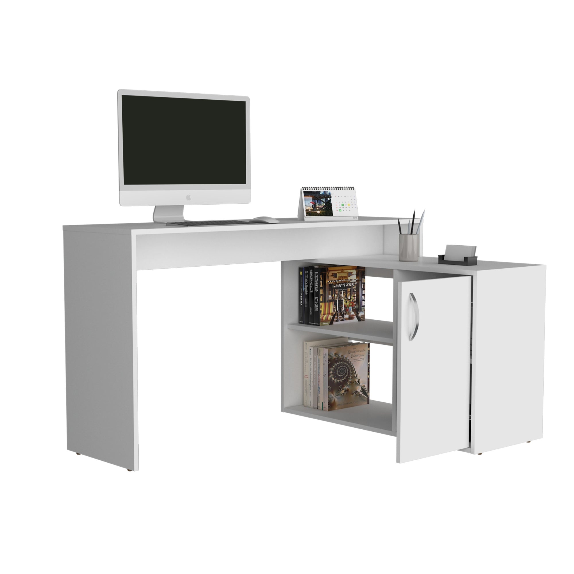 ESCRITORIO EN L 71X125X90 CM 1 PUERTA EN COLOR BLANCO - 3