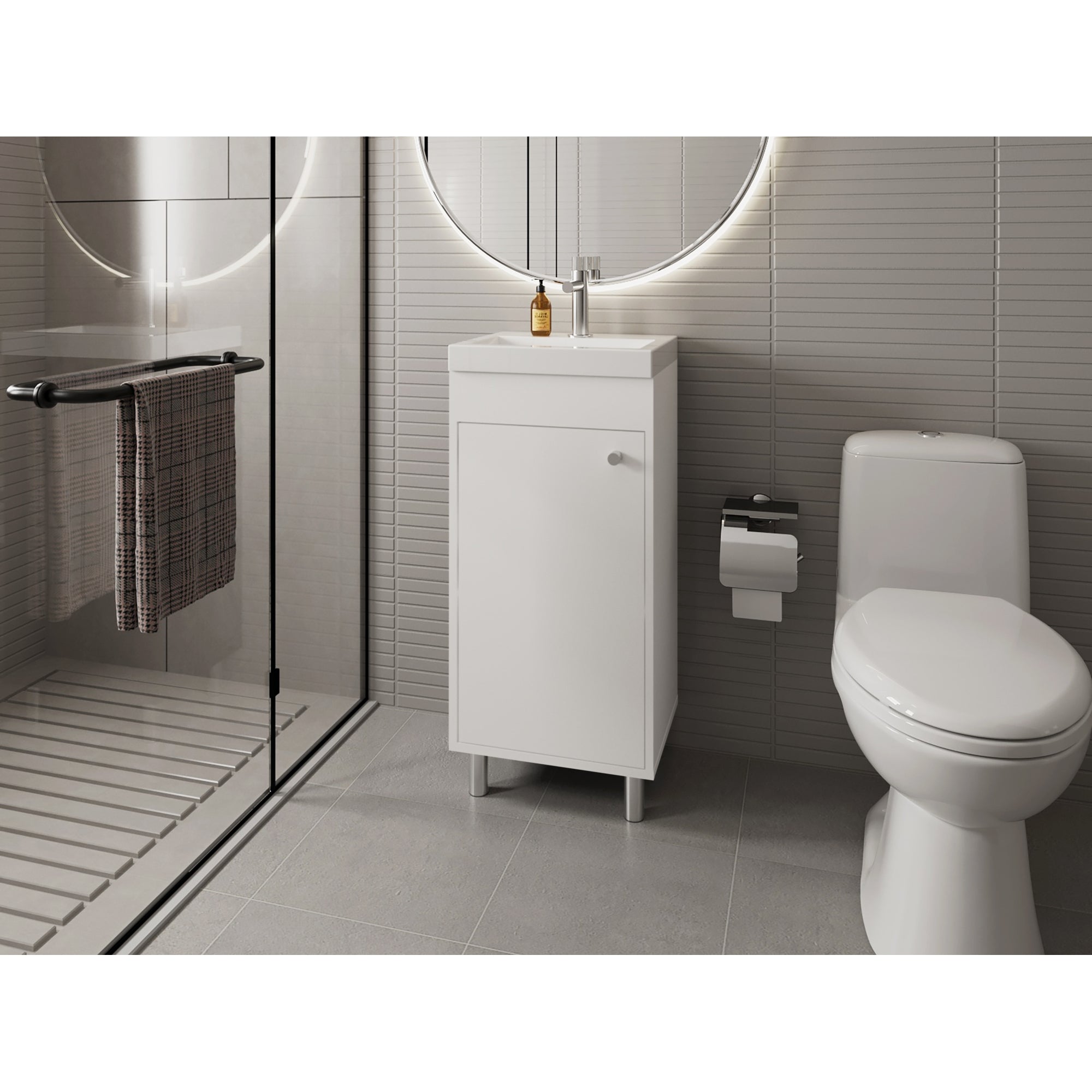 VANITORIO 84X32X40,2 CM 1 PUERTA EN COLOR BLANCO - 5