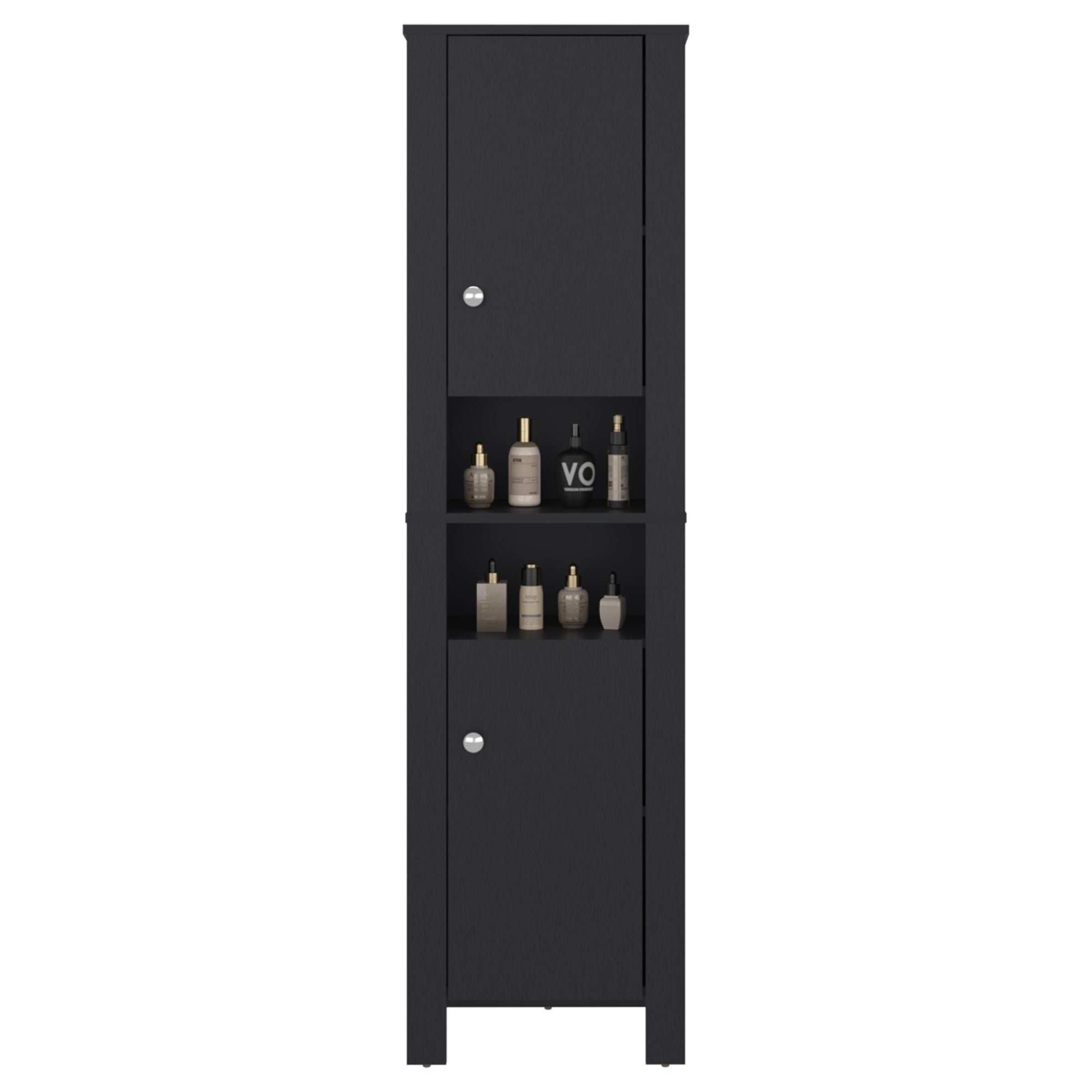 ESTANTE BAÑO ORGANIZADOR 2 PUERTAS EN COLOR NEGRO - 3