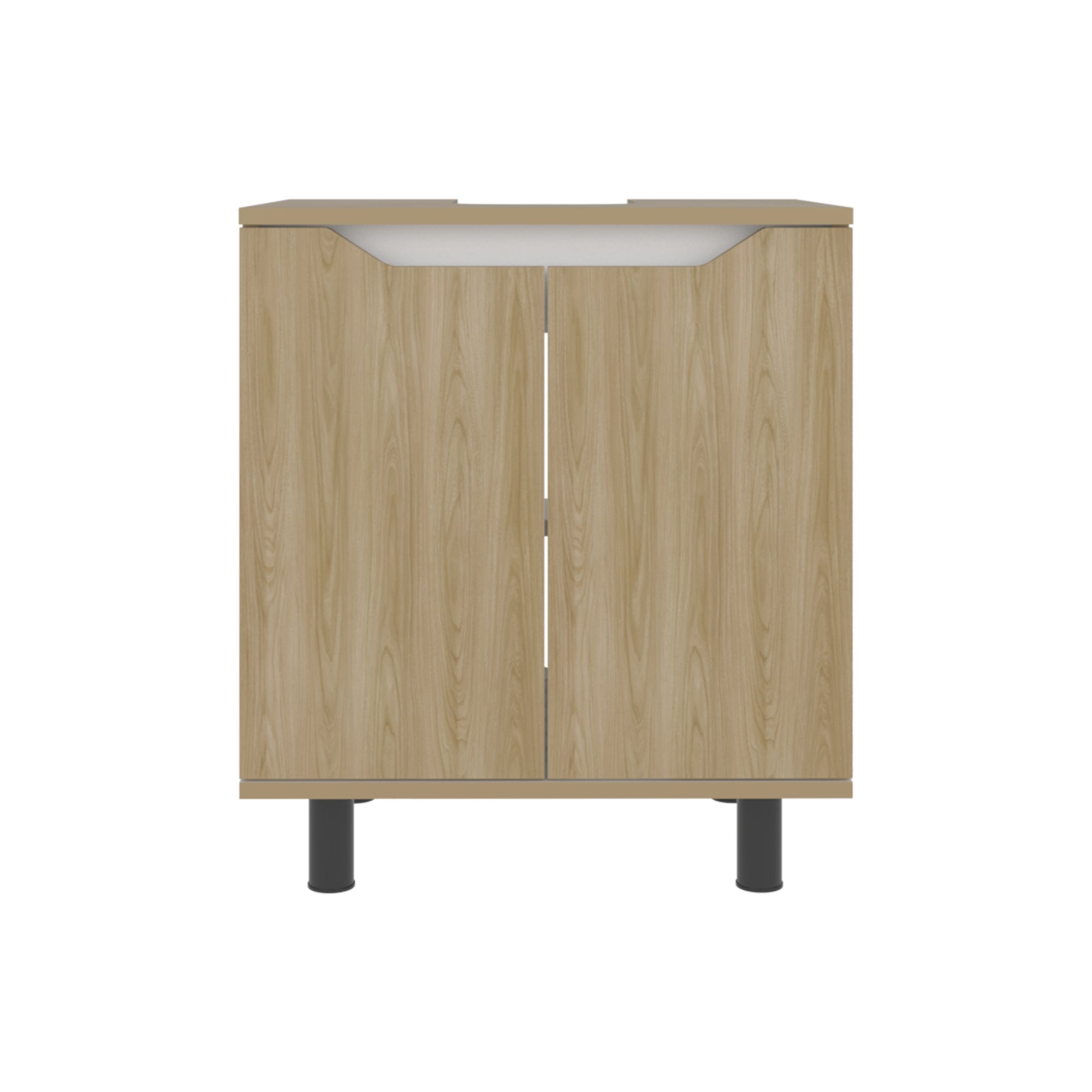 MUEBLE PARA LAVAMANOS 2 PUERTAS EN COLOR CAFE CLARO Y EN COLOR BLANCO - 2