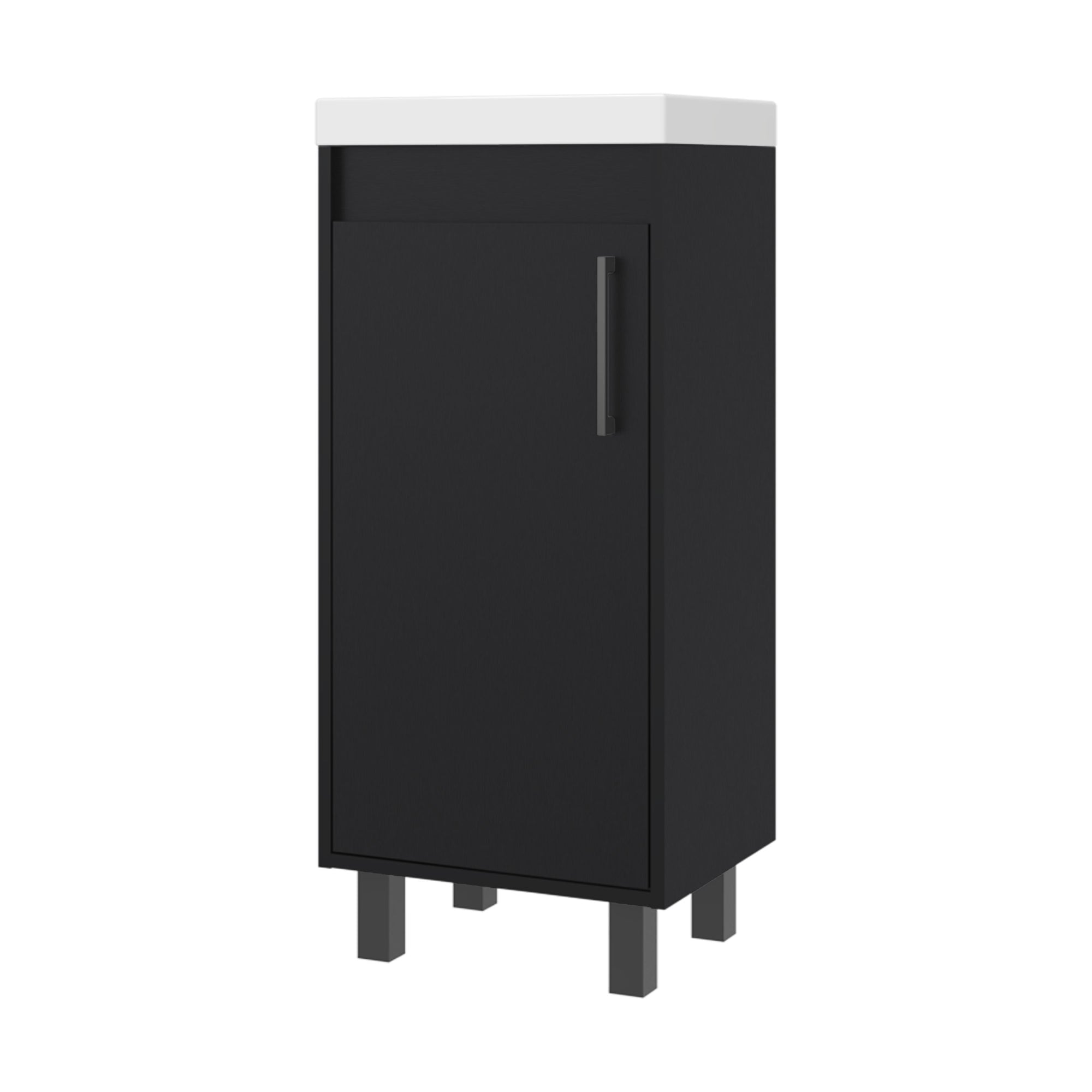VANITORIO 1 PUERTA 86,4X32,5X39,6 CM EN COLOR NEGRO - 1