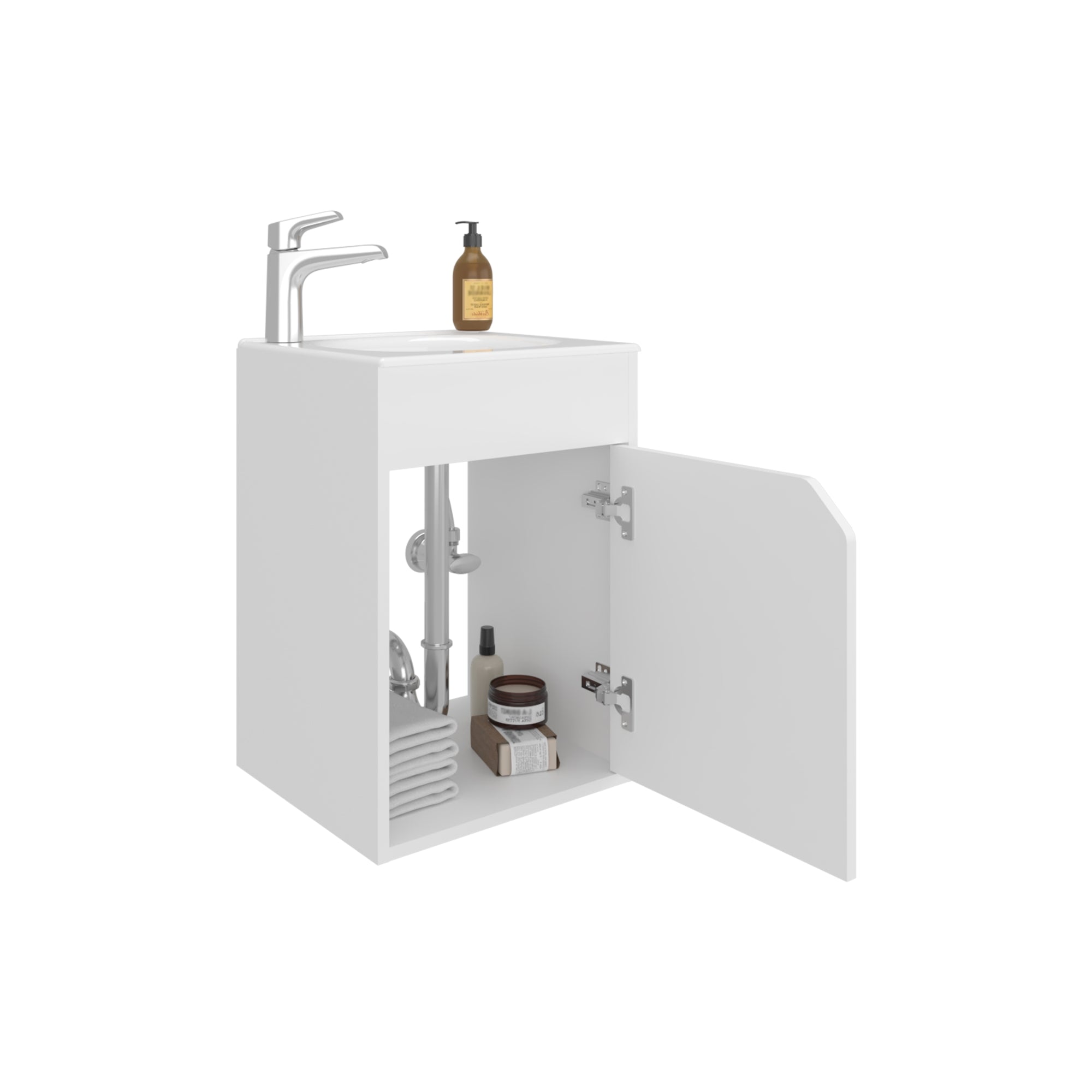 VANITORIO FLOTANTE 1 PUERTA EN COLOR BLANCO - 3