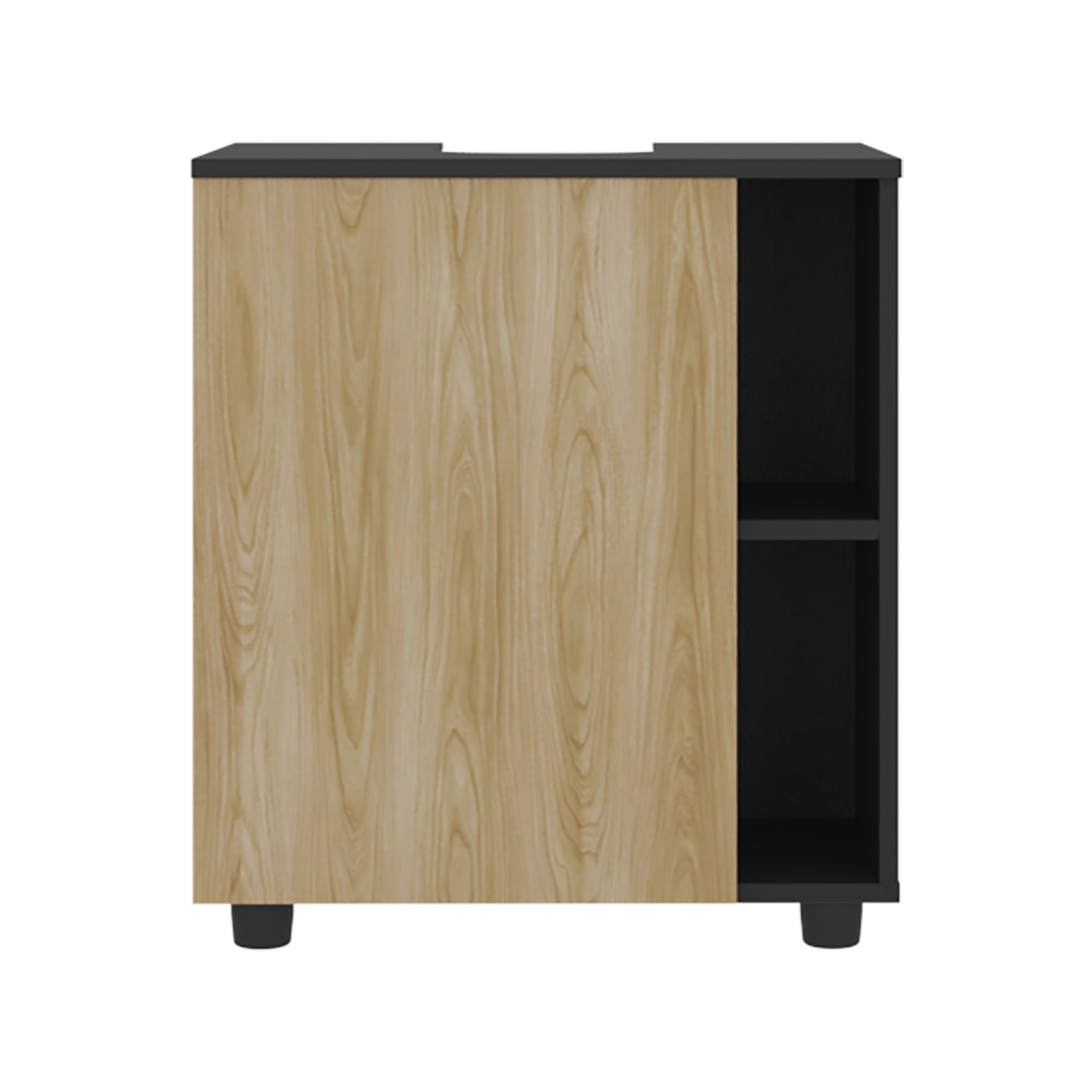 MUEBLE PARA LAVAMANOS 1 PUERTA 4 ESPACIOS EN COLOR NEGRO Y EN COLOR CAFE CLARO - 2