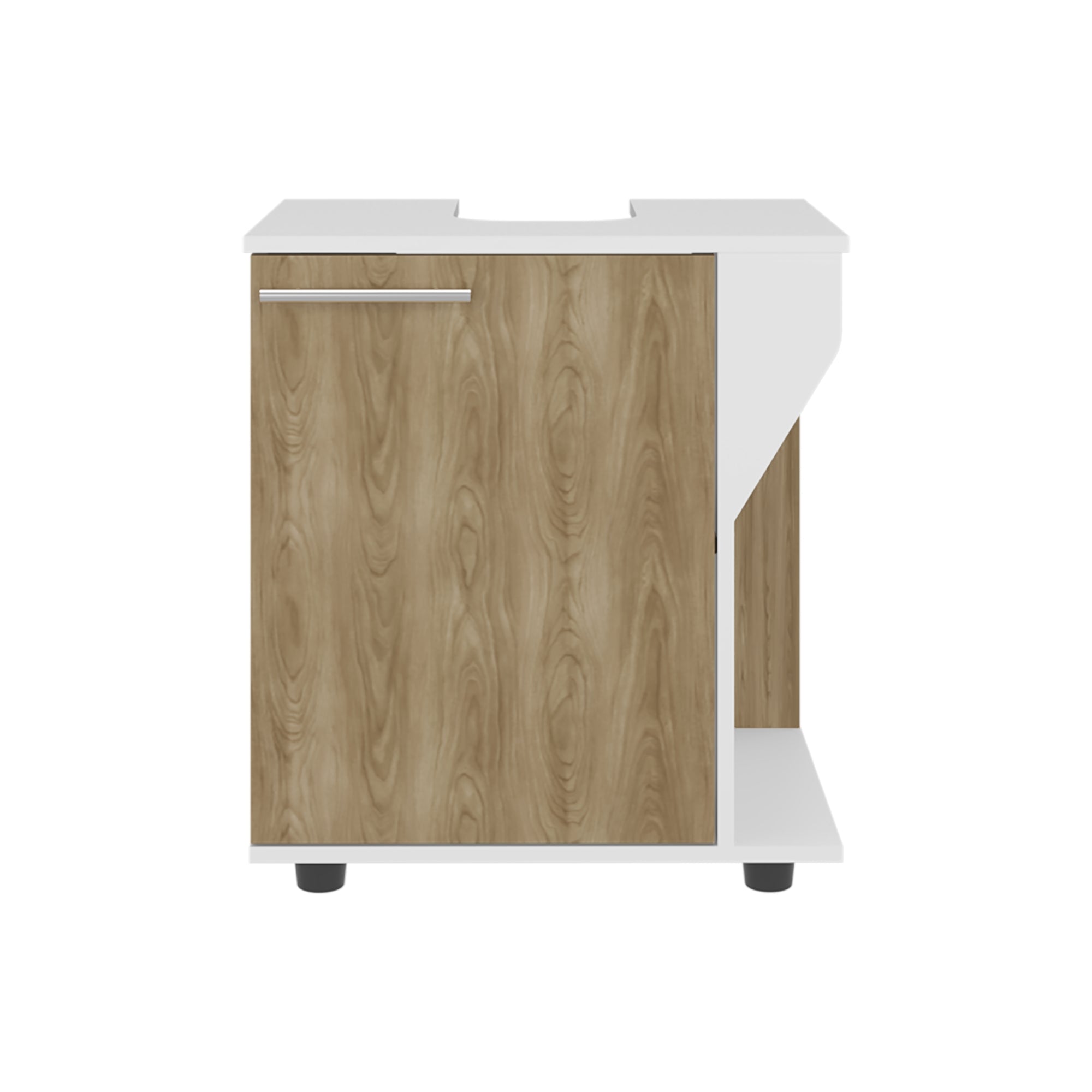 MUEBLE PARA LAVAMANOS 1 PUERTA EN COLOR BLANCO Y EN COLOR CAFE CLARO - 2