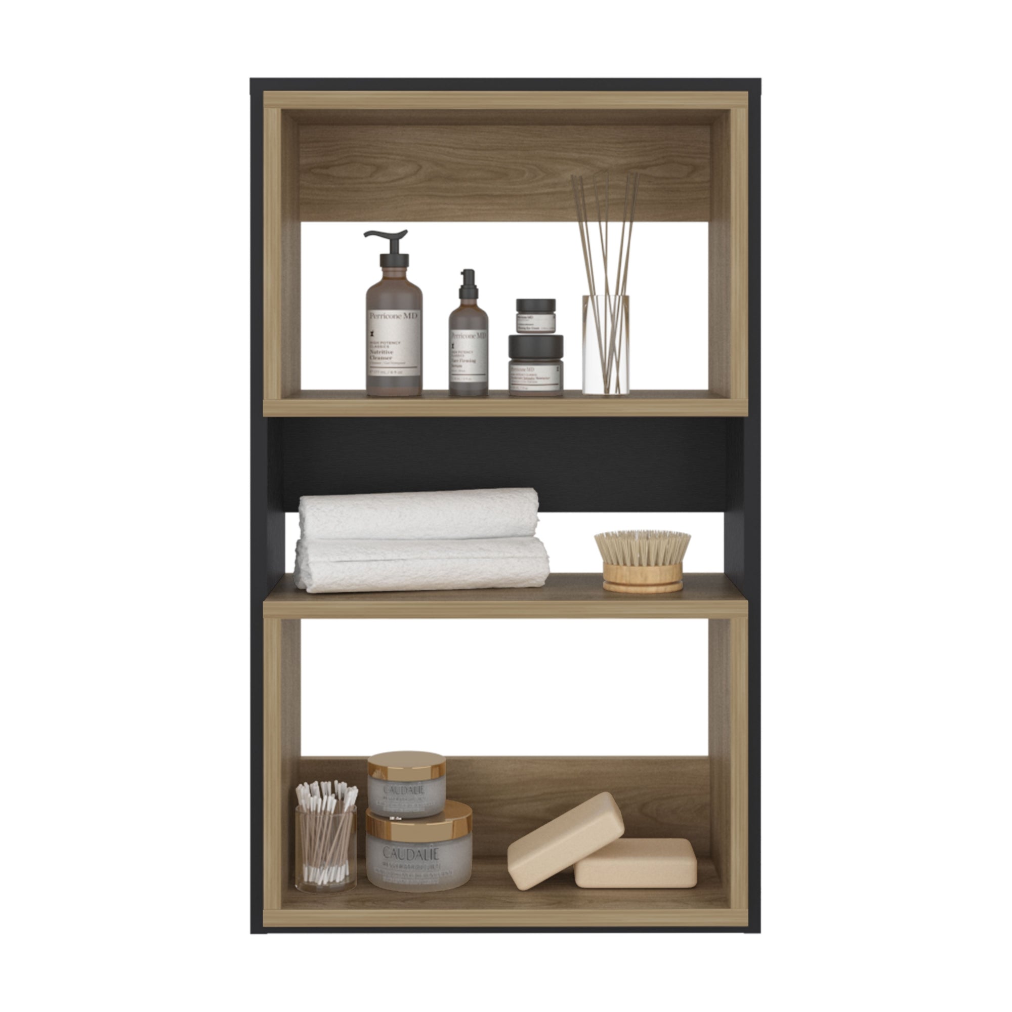 MUEBLE AUXILAR MURO BAÑO ECO EN COLOR NEGRO Y EN COLOR CAFE CLARO - 3