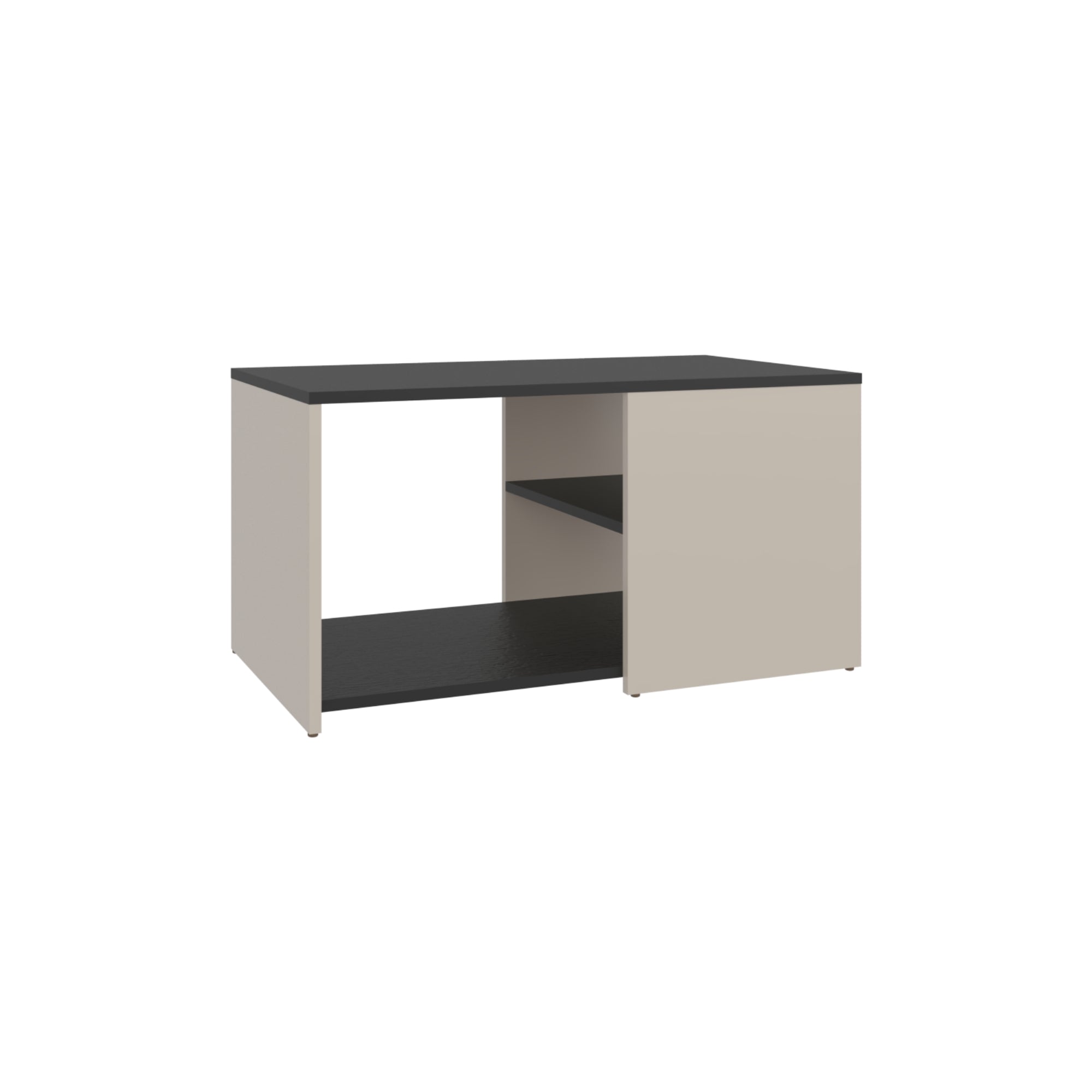 MESA CENTRO 80X45X42,1 CM BEIGE Y EN COLOR NEGRO - 1
