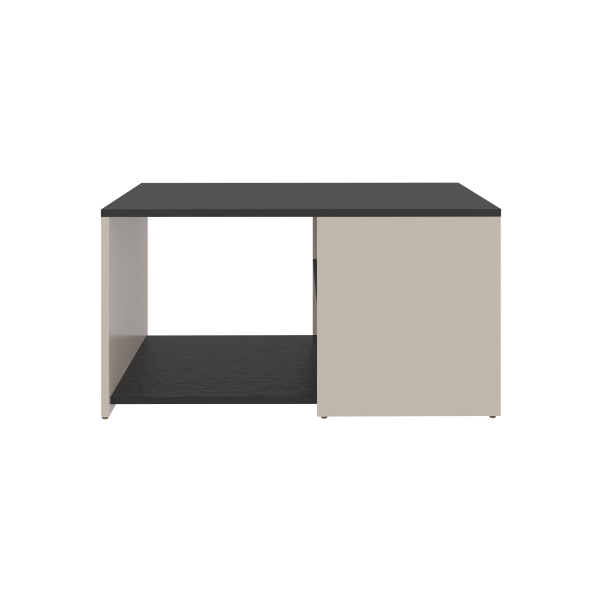 MESA CENTRO 80X45X42,1 CM BEIGE Y EN COLOR NEGRO - 2