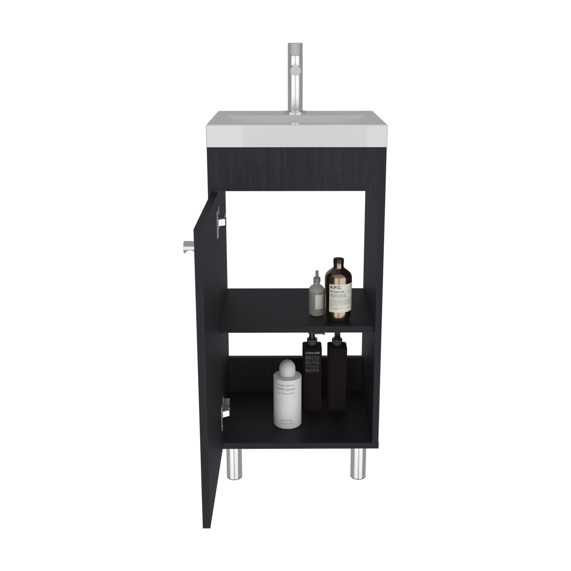 VANITORIO 84X32X40,2 CM 1 PUERTA EN COLOR NEGRO - 3