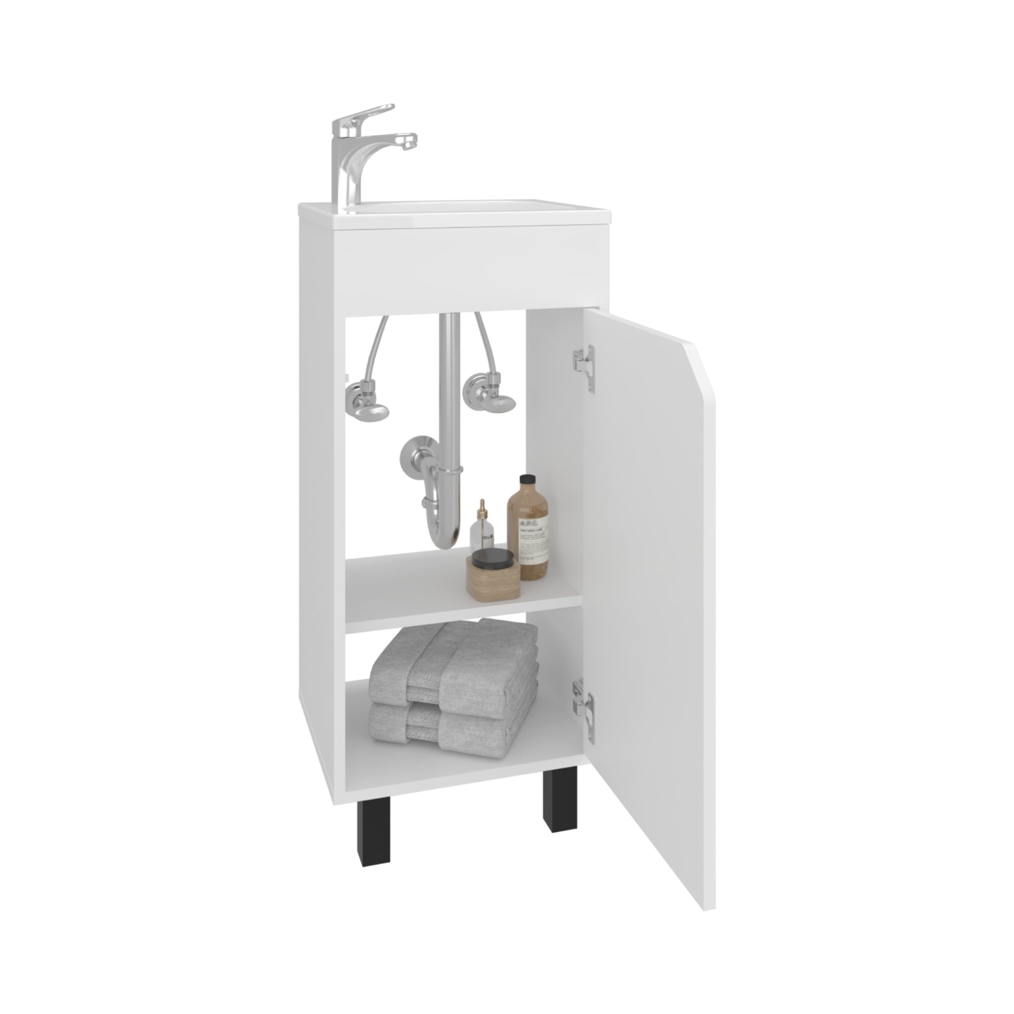 VANITORIO 86,4X40X32,5 CM 1 PUERTA EN COLOR BLANCO - 4