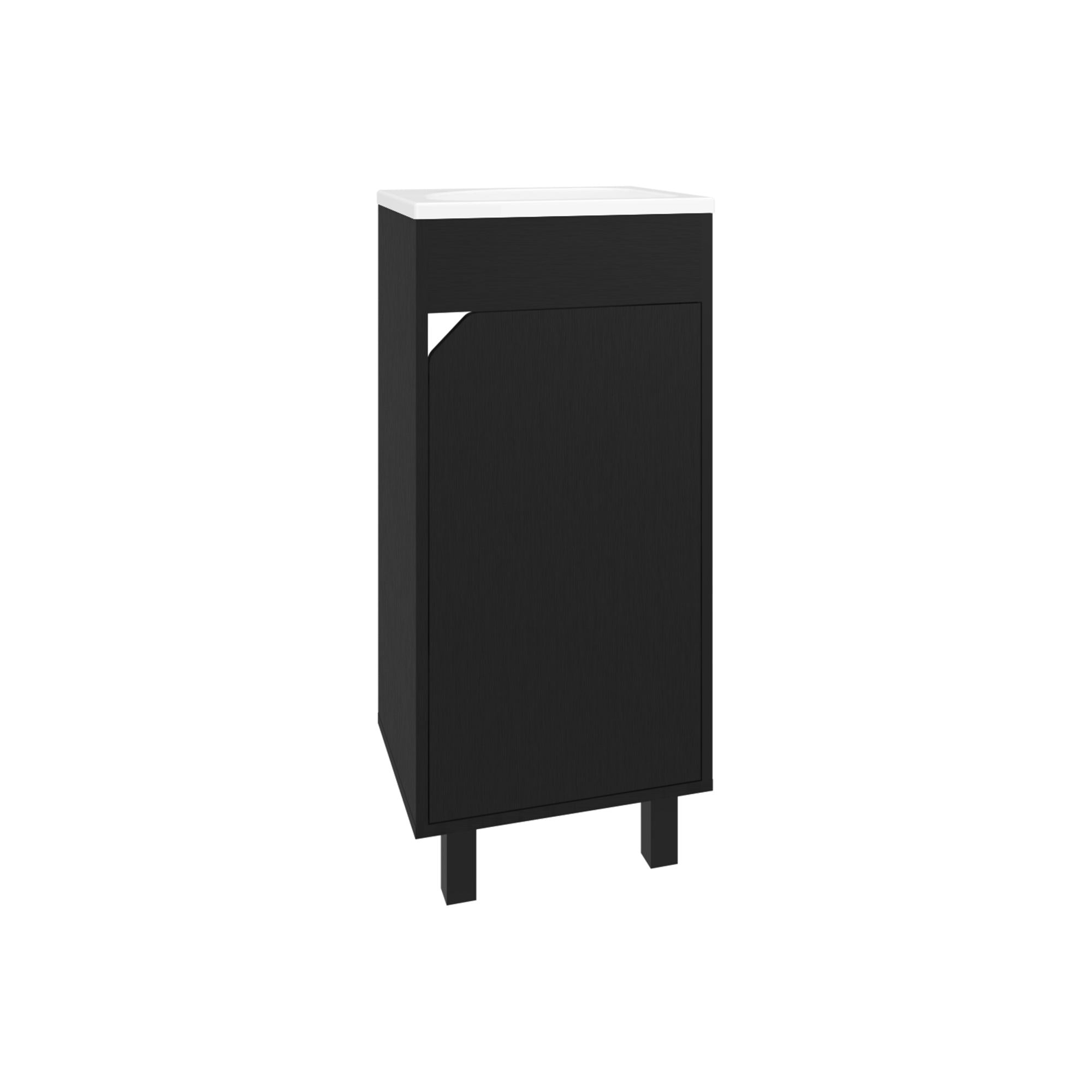 VANITORIO 86,4X40X32,5 CM 1 PUERTA EN COLOR NEGRO - 1