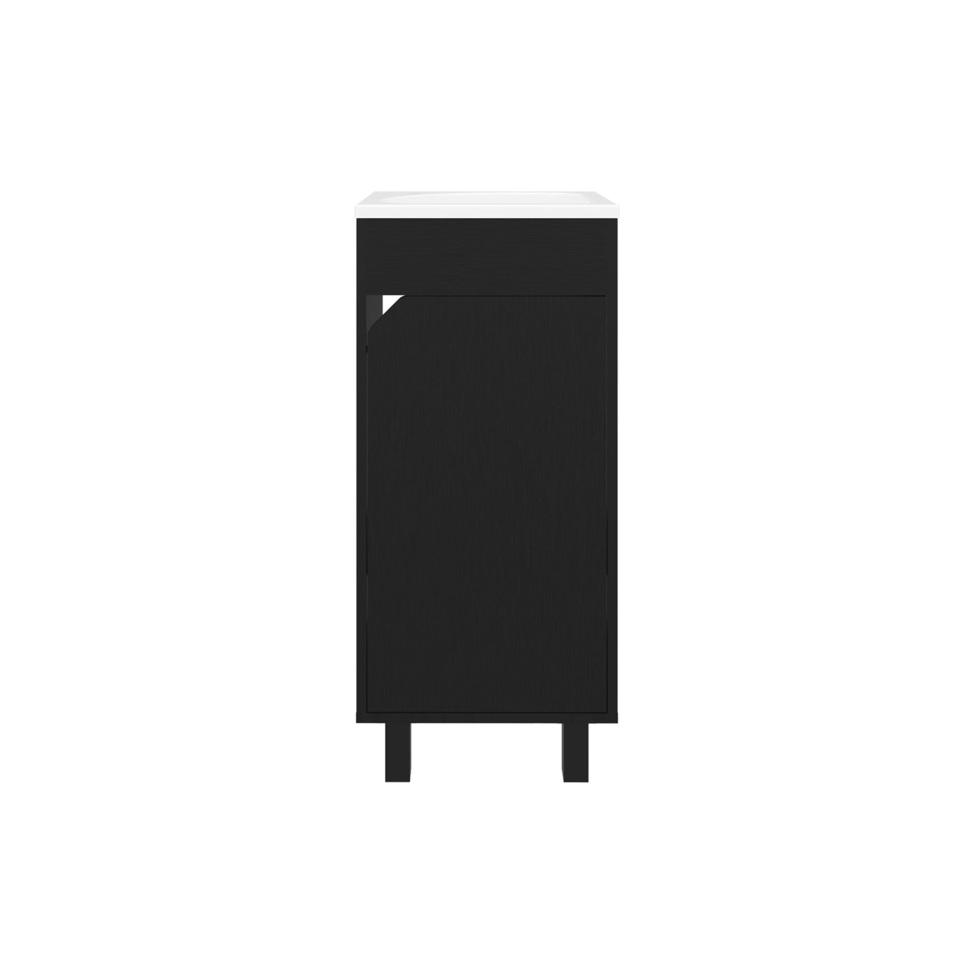VANITORIO 86,4X40X32,5 CM 1 PUERTA EN COLOR NEGRO - 2