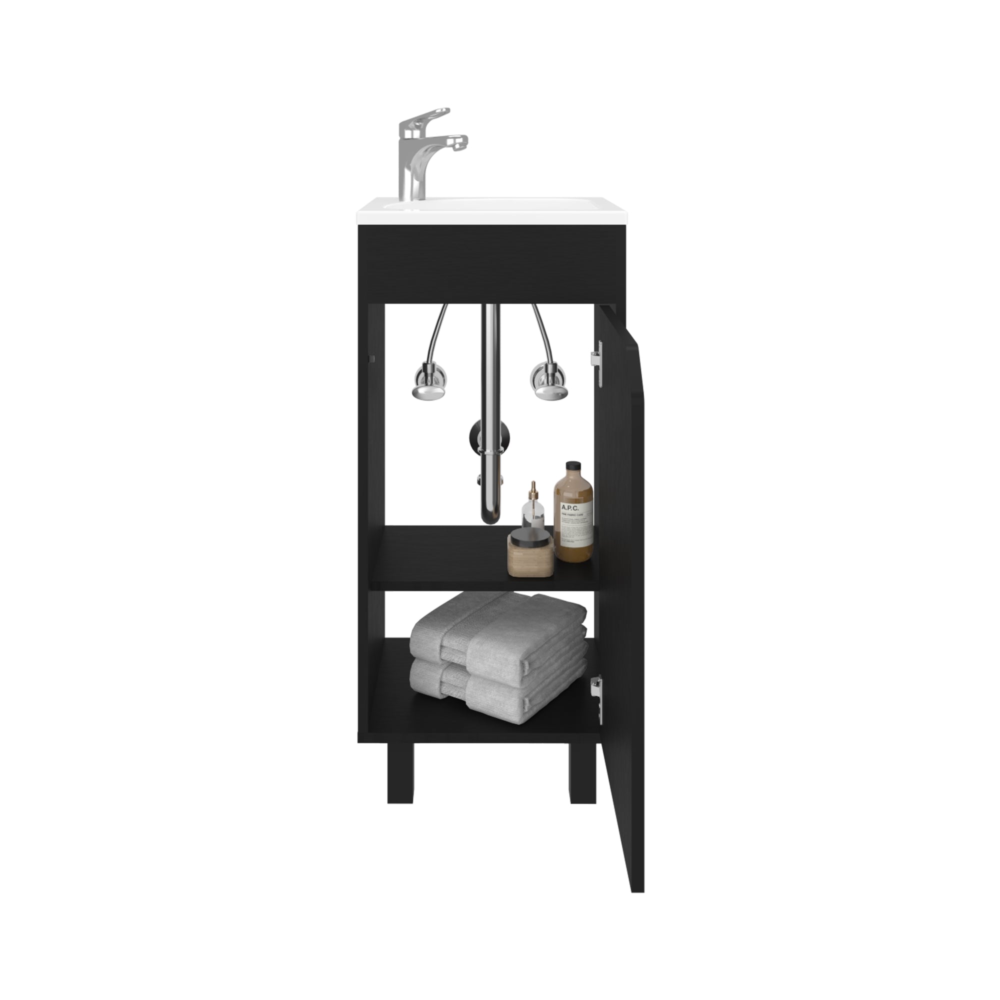 VANITORIO 86,4X40X32,5 CM 1 PUERTA EN COLOR NEGRO - 3