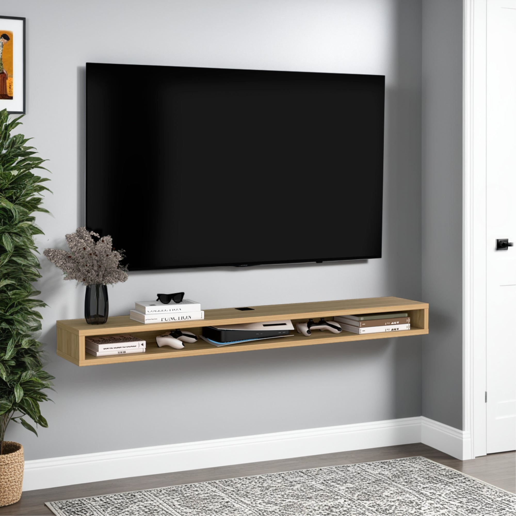 PANEL TV 75' 80X15X29,6 CM EN COLOR CAFE CLARO - 5