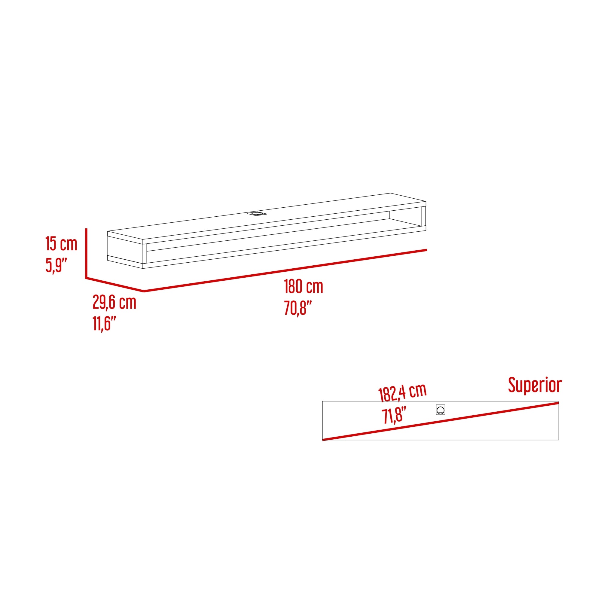 PANEL TV 75' 80X15X29,6 CM EN COLOR CAFE CLARO - 7