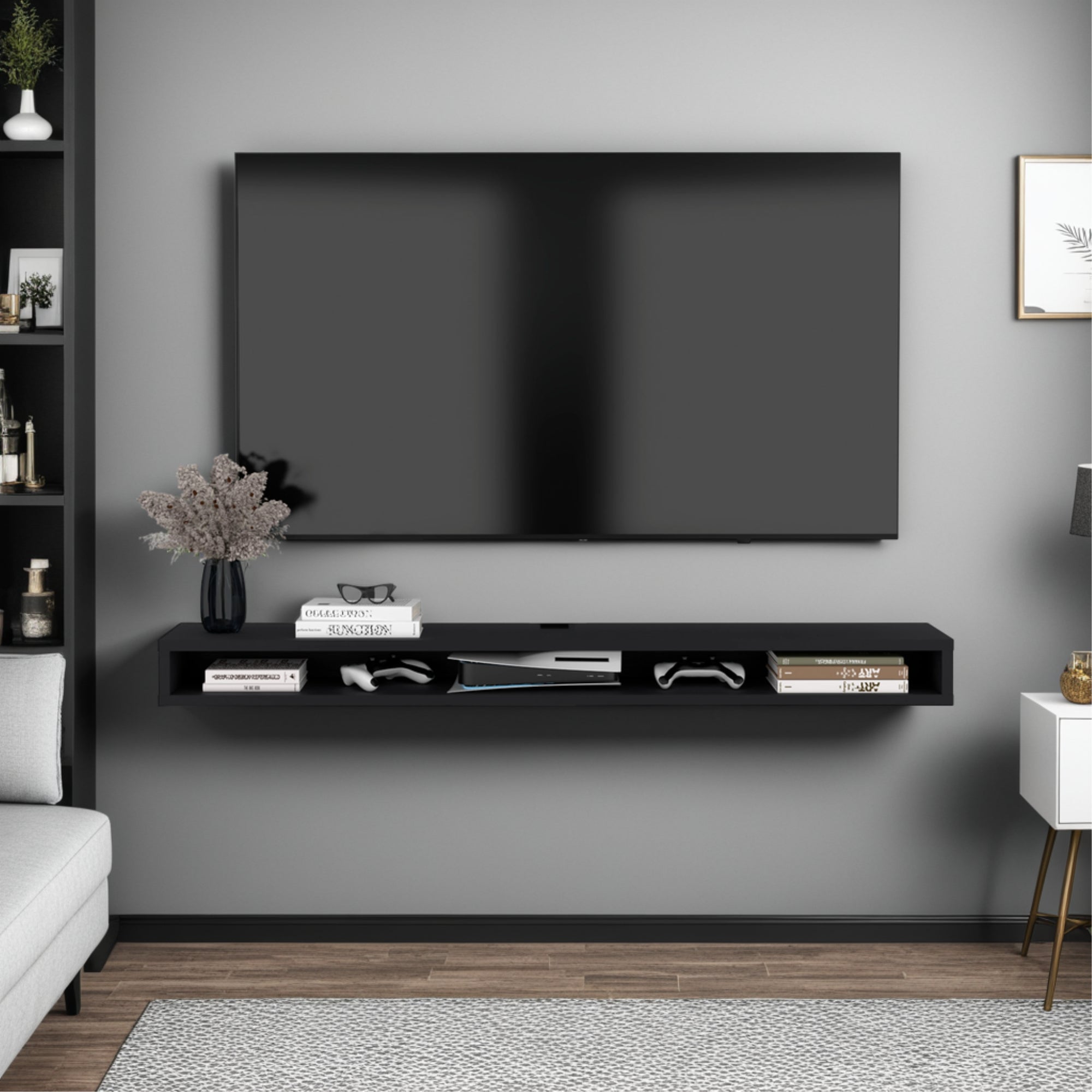 PANEL TV 75' 80X15X29,6 CM EN COLOR NEGRO - 5