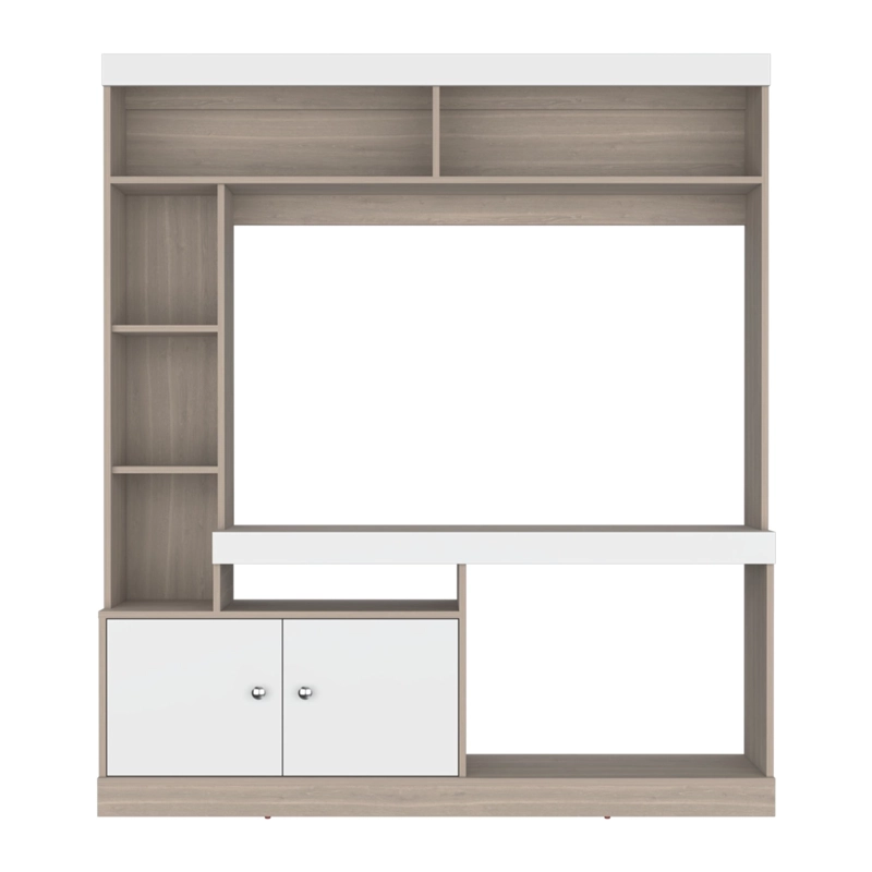 ESTANTE TV 52' 170,6X150X30,3 CM EN COLOR CAFE CLARO Y EN COLOR BLANCO - 2