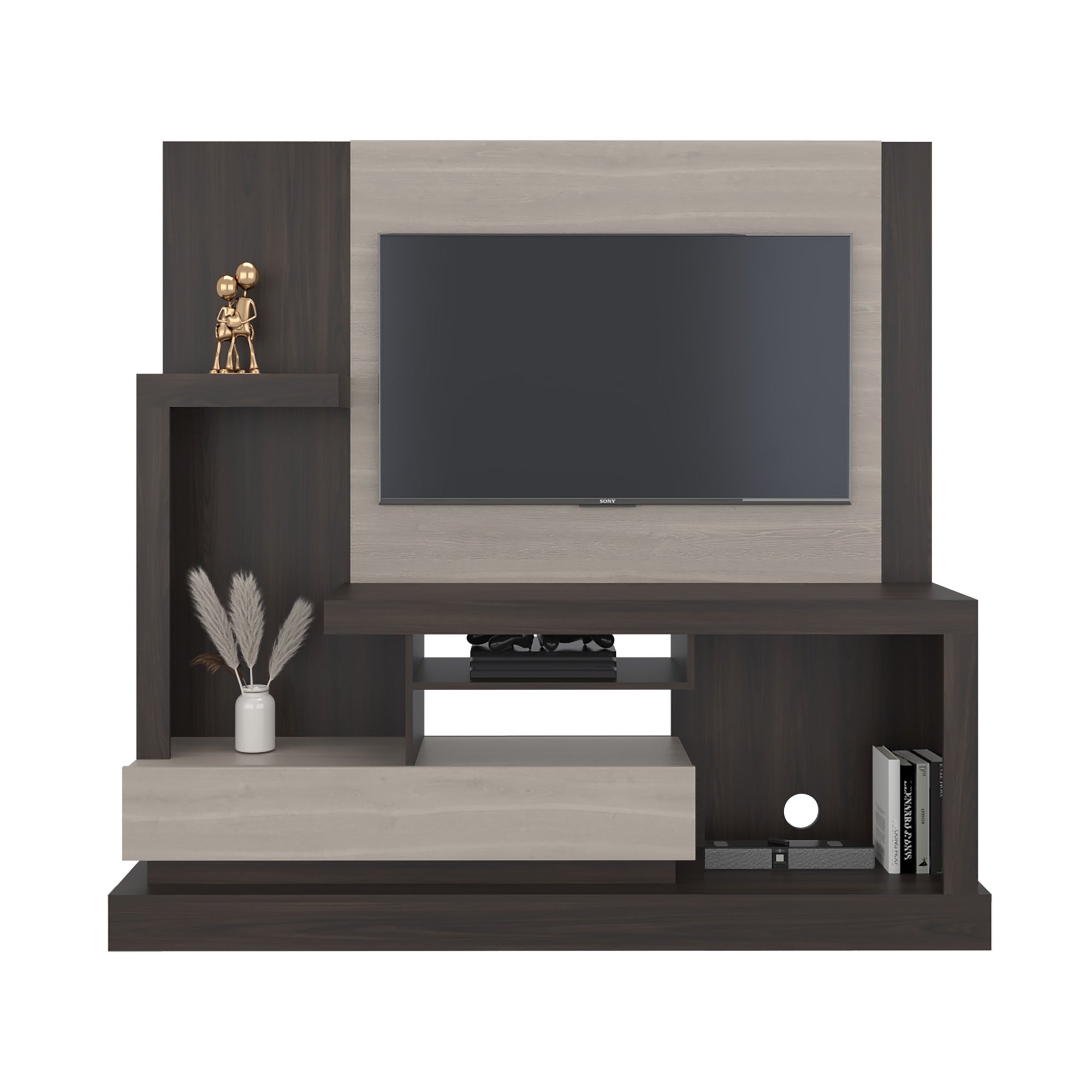 ESTANTE TV 55' 1 PUERTA 180X172,2X41,5 CM EN COLOR CAFE CLARO - 3