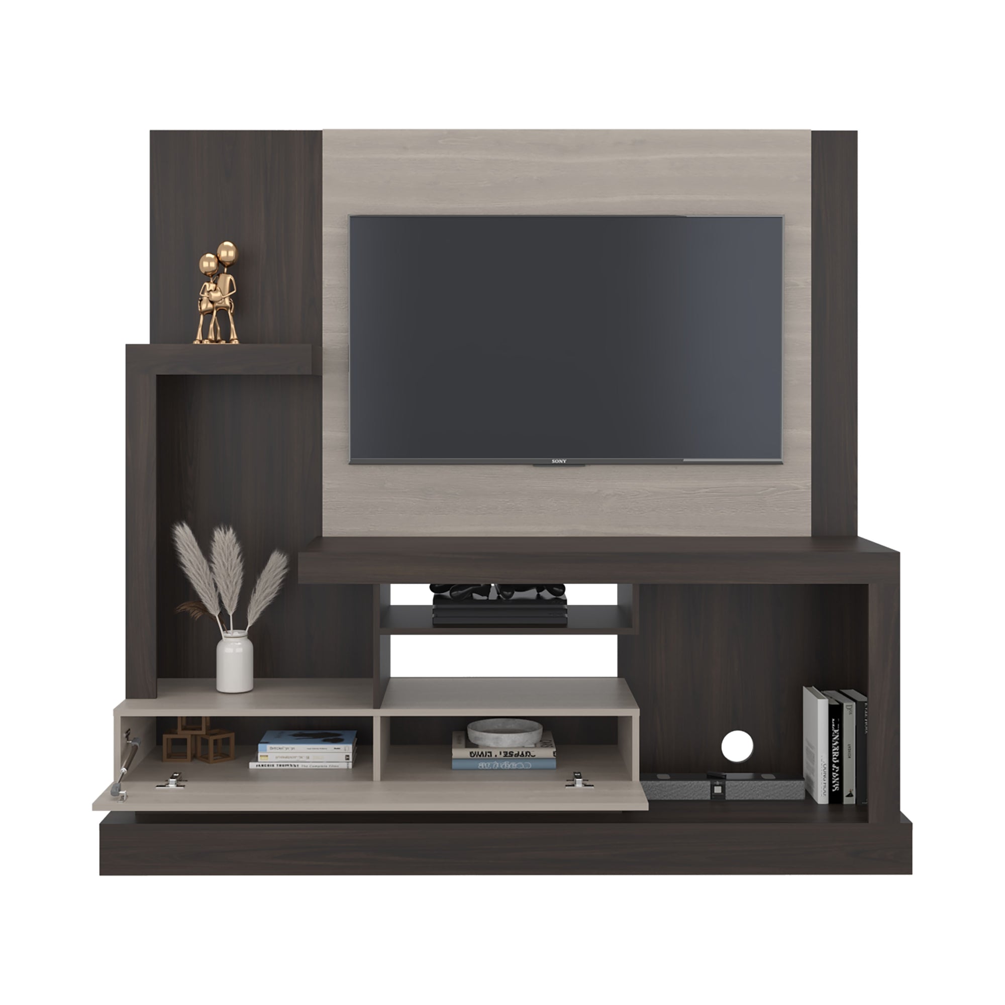 ESTANTE TV 55' 1 PUERTA 180X172,2X41,5 CM EN COLOR CAFE CLARO - 4