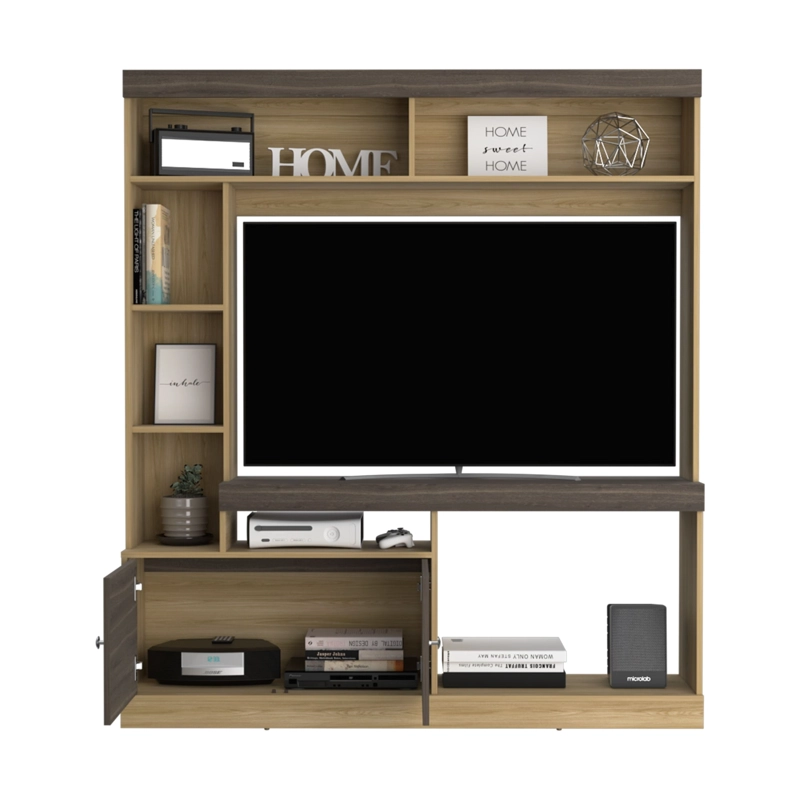 ESTANTE TV 52' 170,6X150X30,3 CM EN COLOR CAFE CLARO Y EN COLOR CAFE OSCURO - 3
